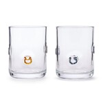 Two's Company Horseshoe Double Old Fashion Hand-Painted Glass