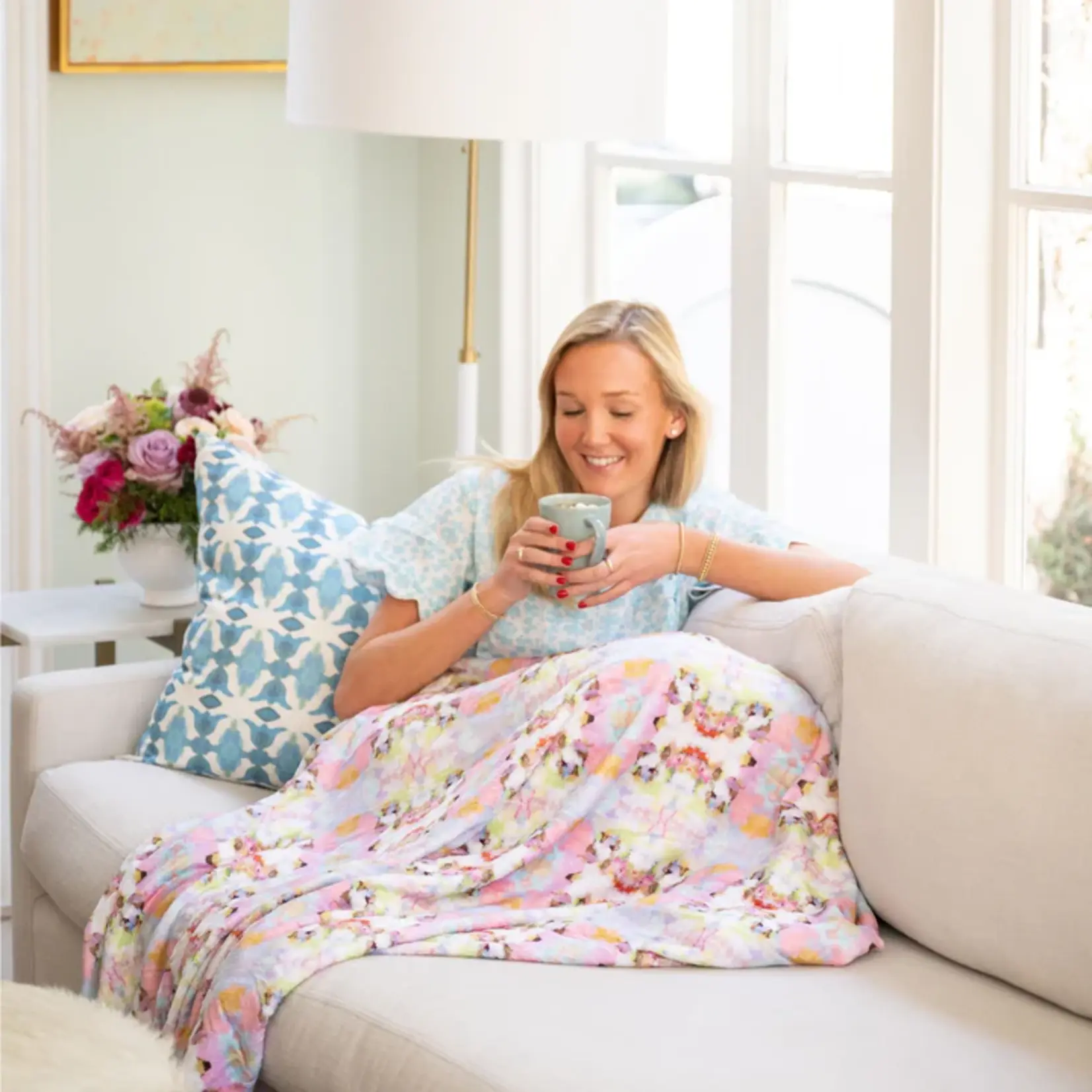 Laura Park Laura Park Fleece Blanket Brooks Avenue Pink