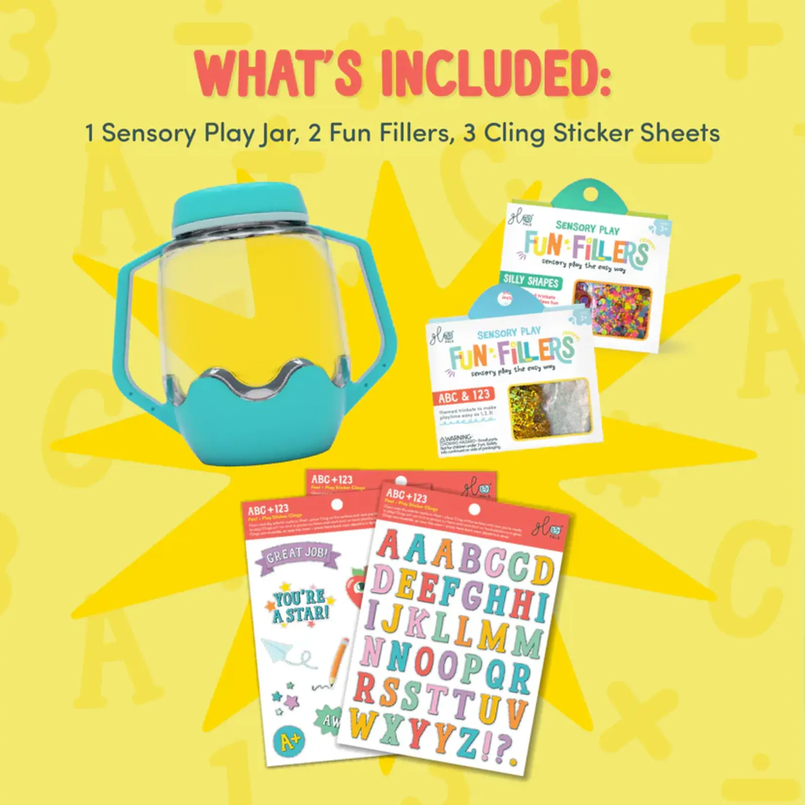 Glo Pals DIY Sensory Play Jar Set: ABC Theme