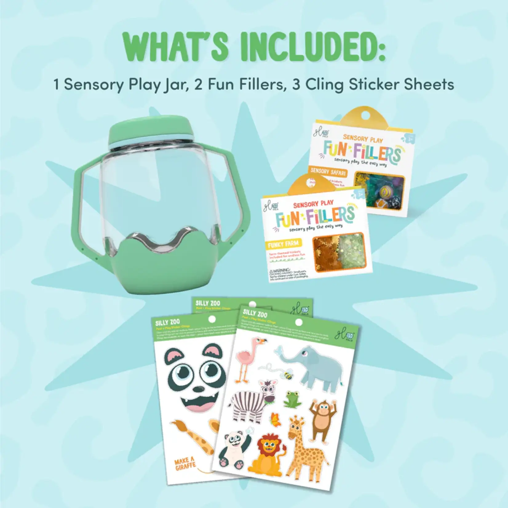 Glo Pals DIY Sensory Play Jar Set: Zoo Theme