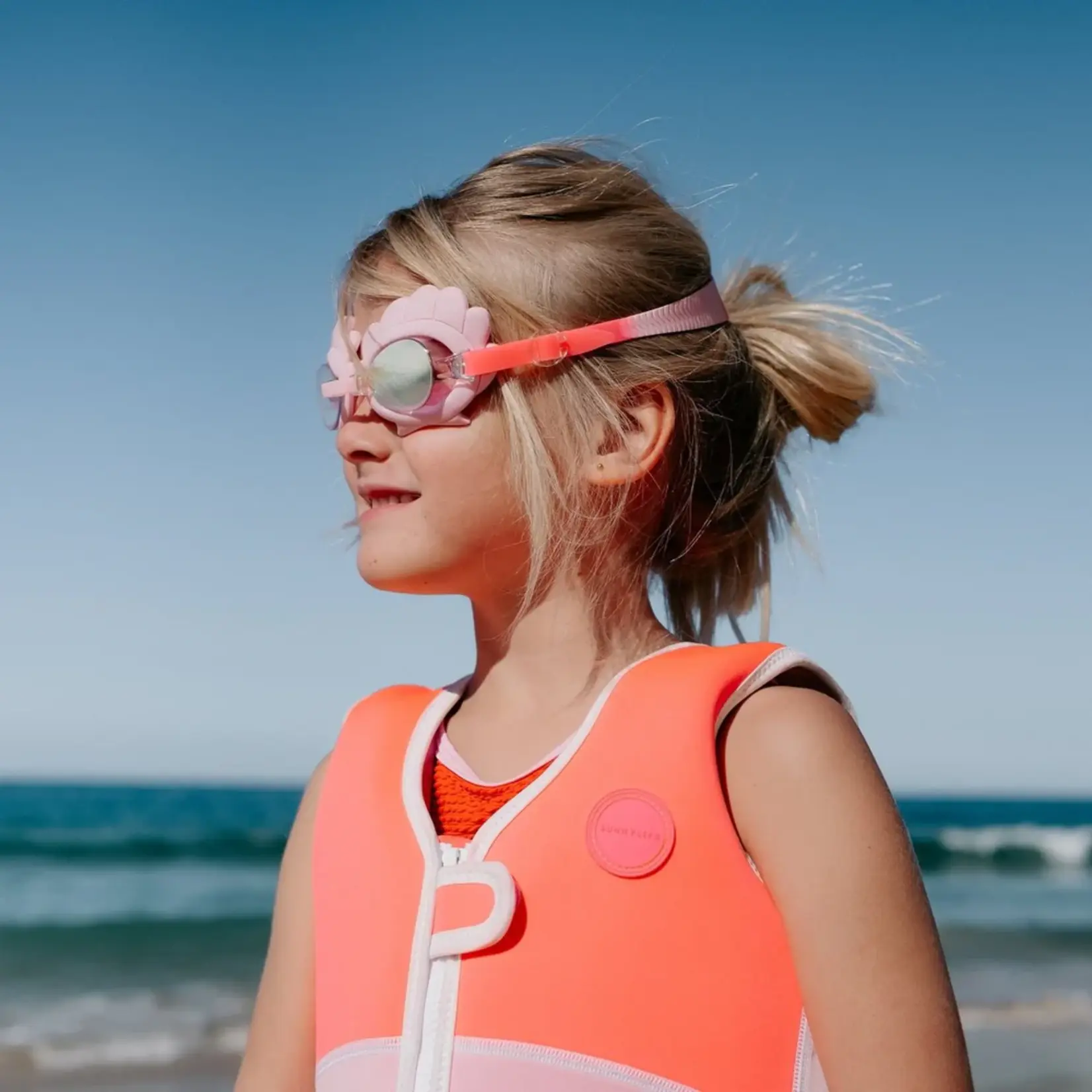Sunnylife Melody Mermaid Swim Goggles Neon Strawberry