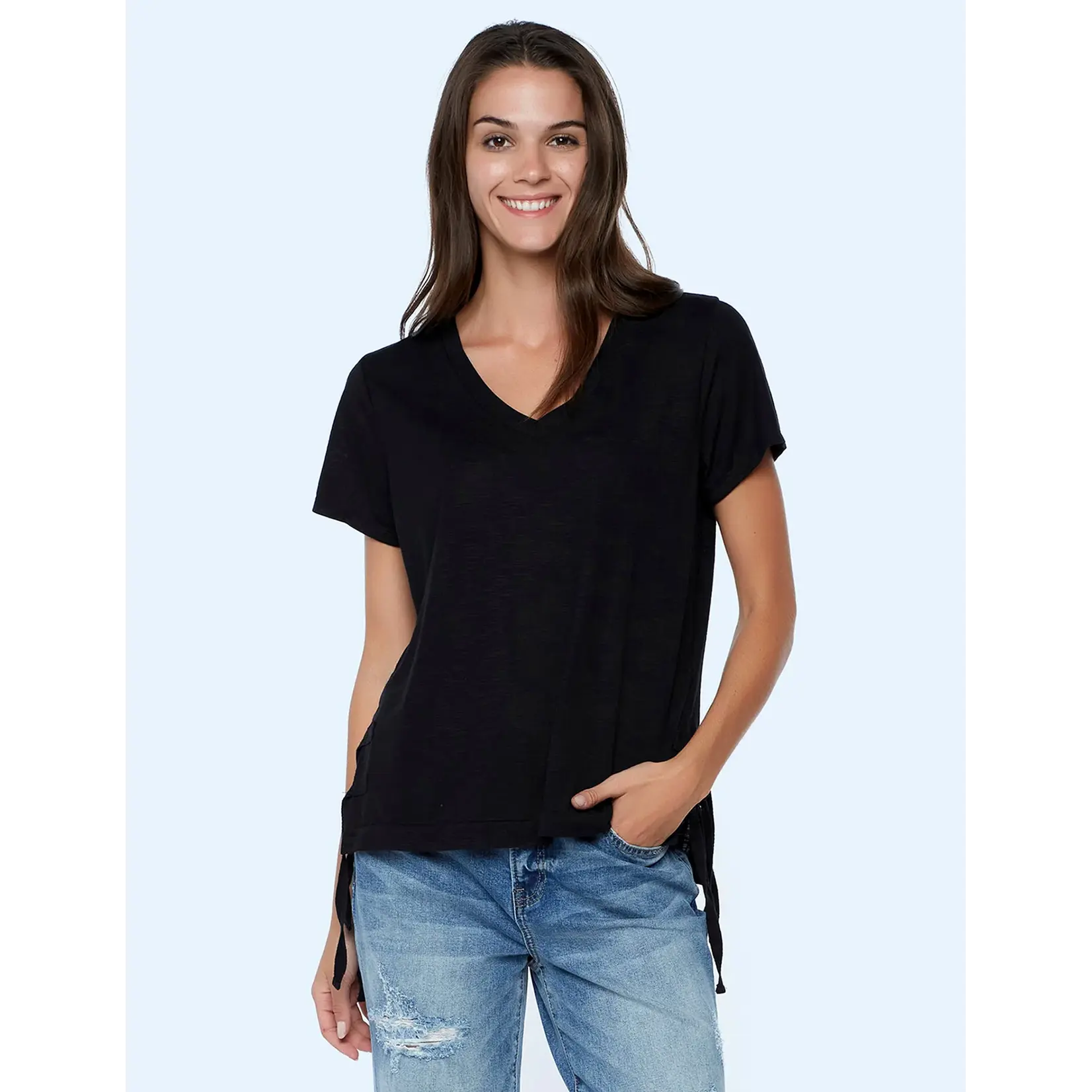 Billy T Side Tie Tee Black