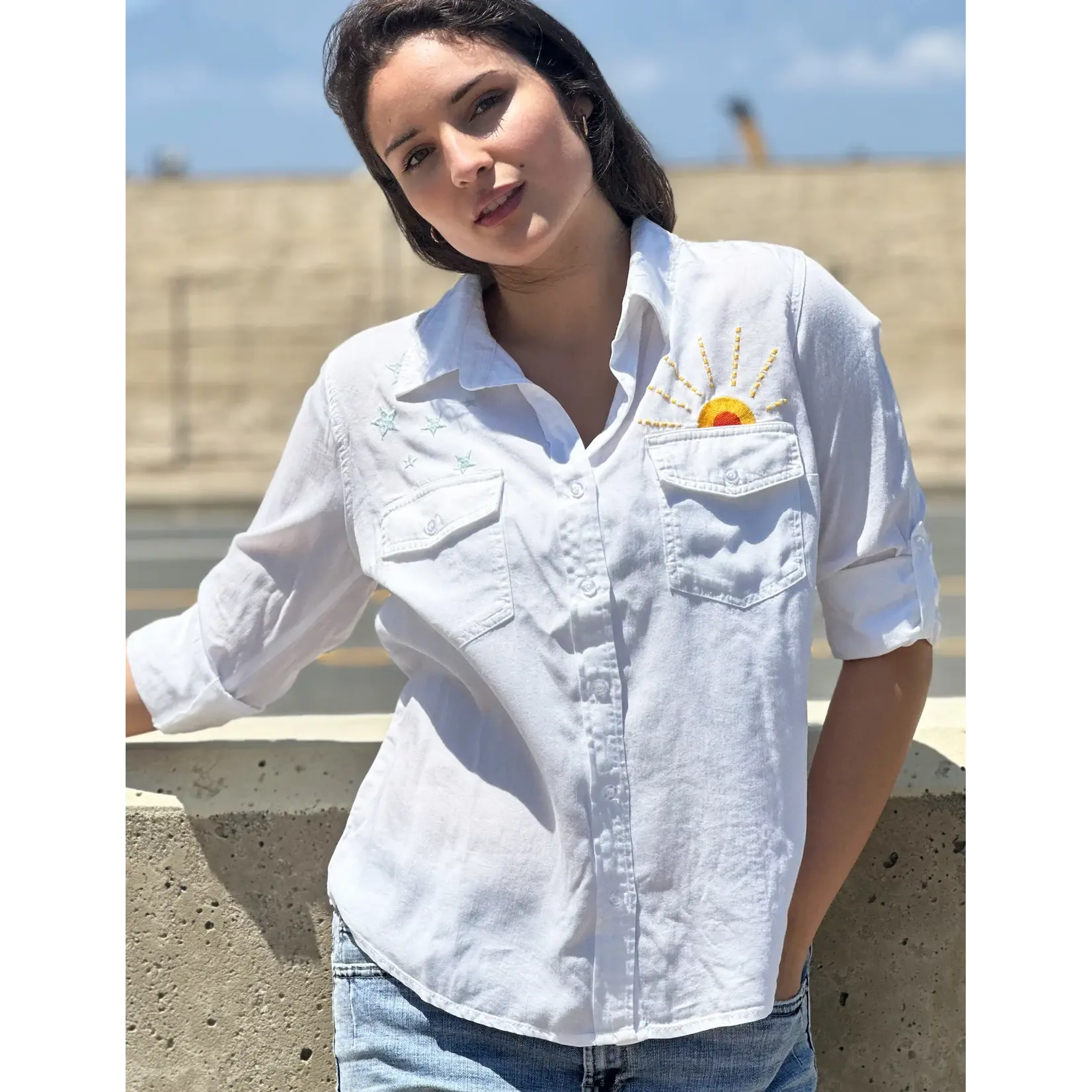 Billy T Hello Sunshine Shirt - White