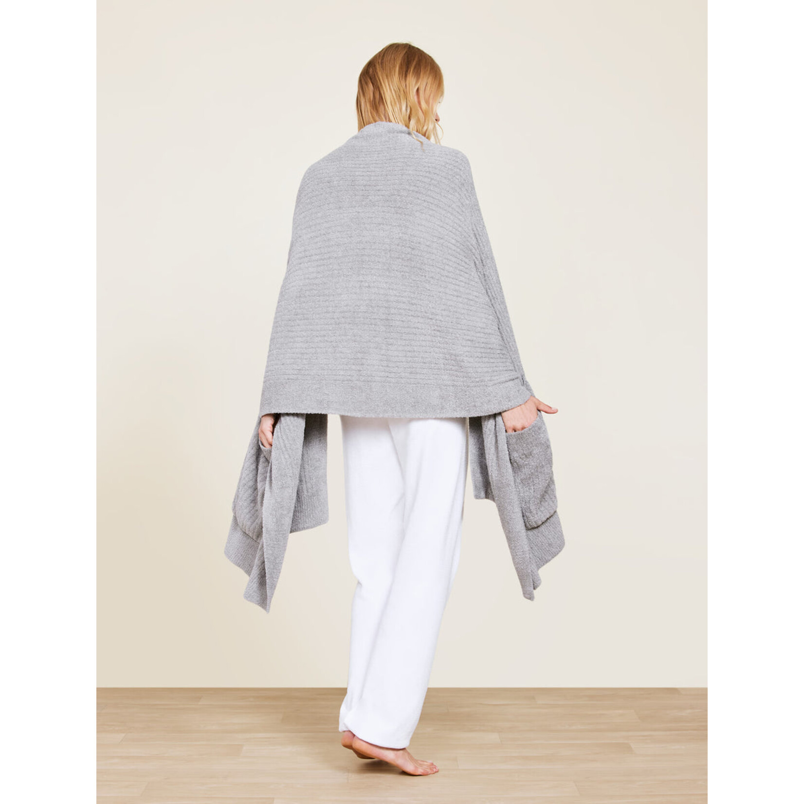 Barefoot Dreams CCL Heathered Travel Shawl Dove Gray OS