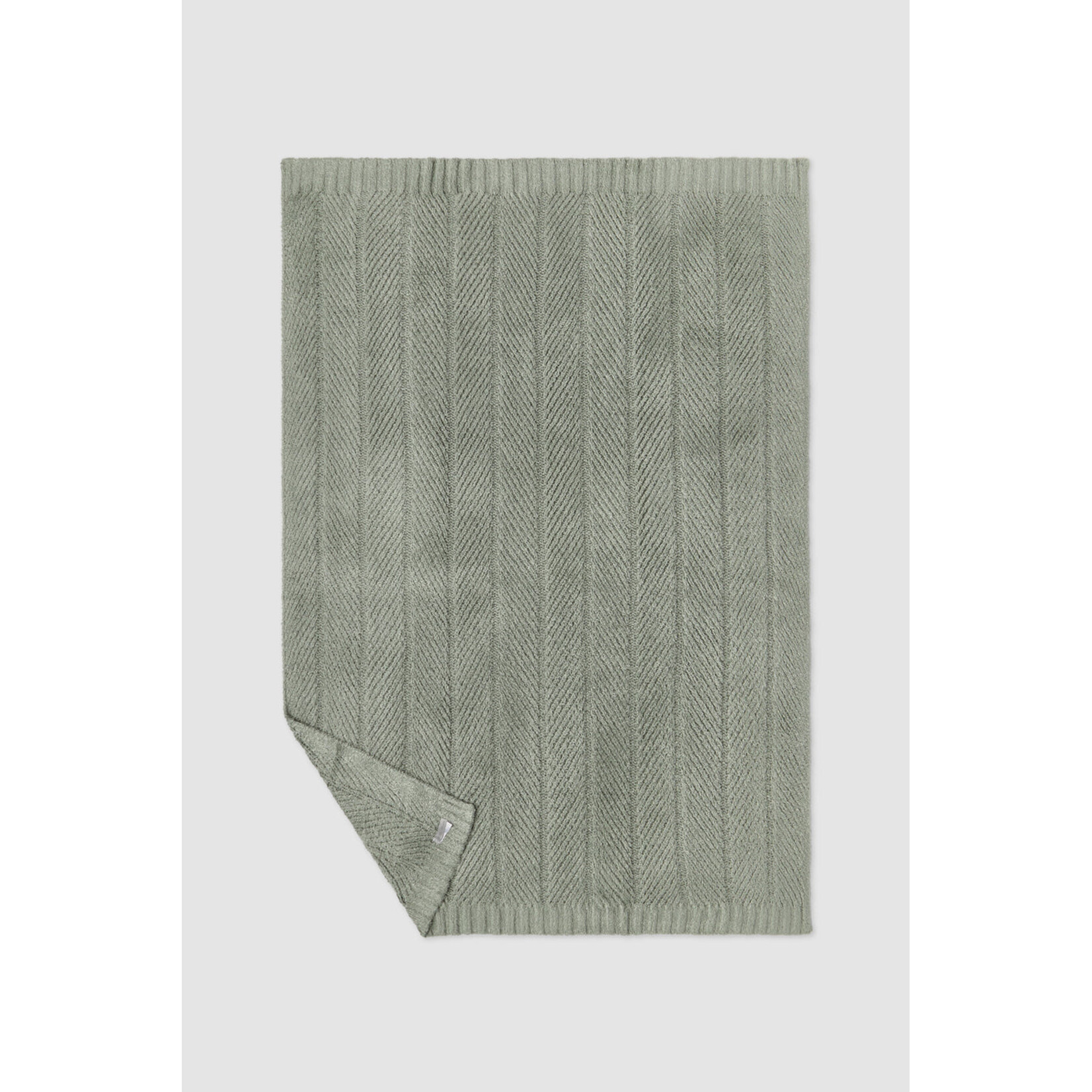 Barefoot Dreams Cozy Shine Herringbone Blanket 45x60 Wave