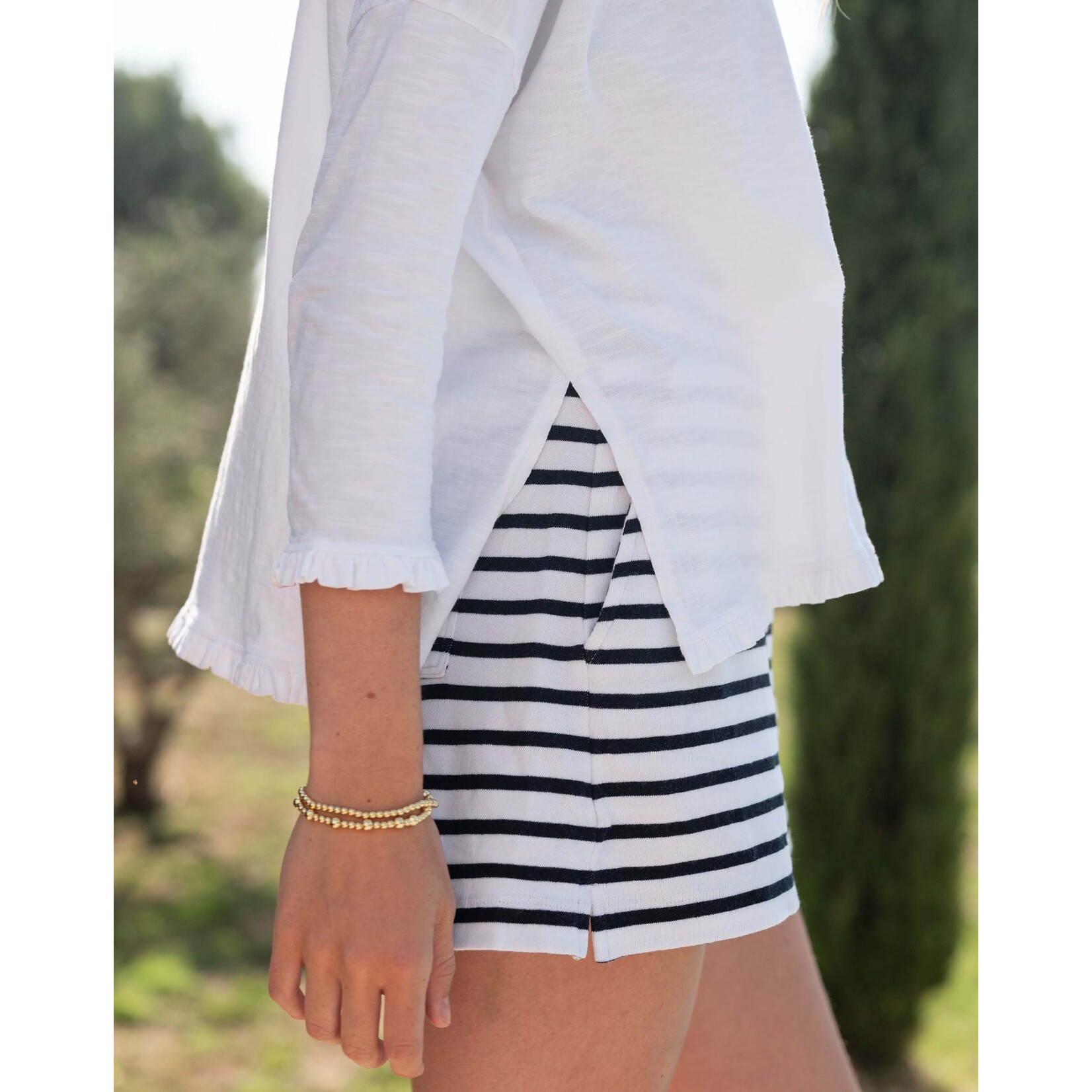 Mersea Catalina Ruffle Tee White OS