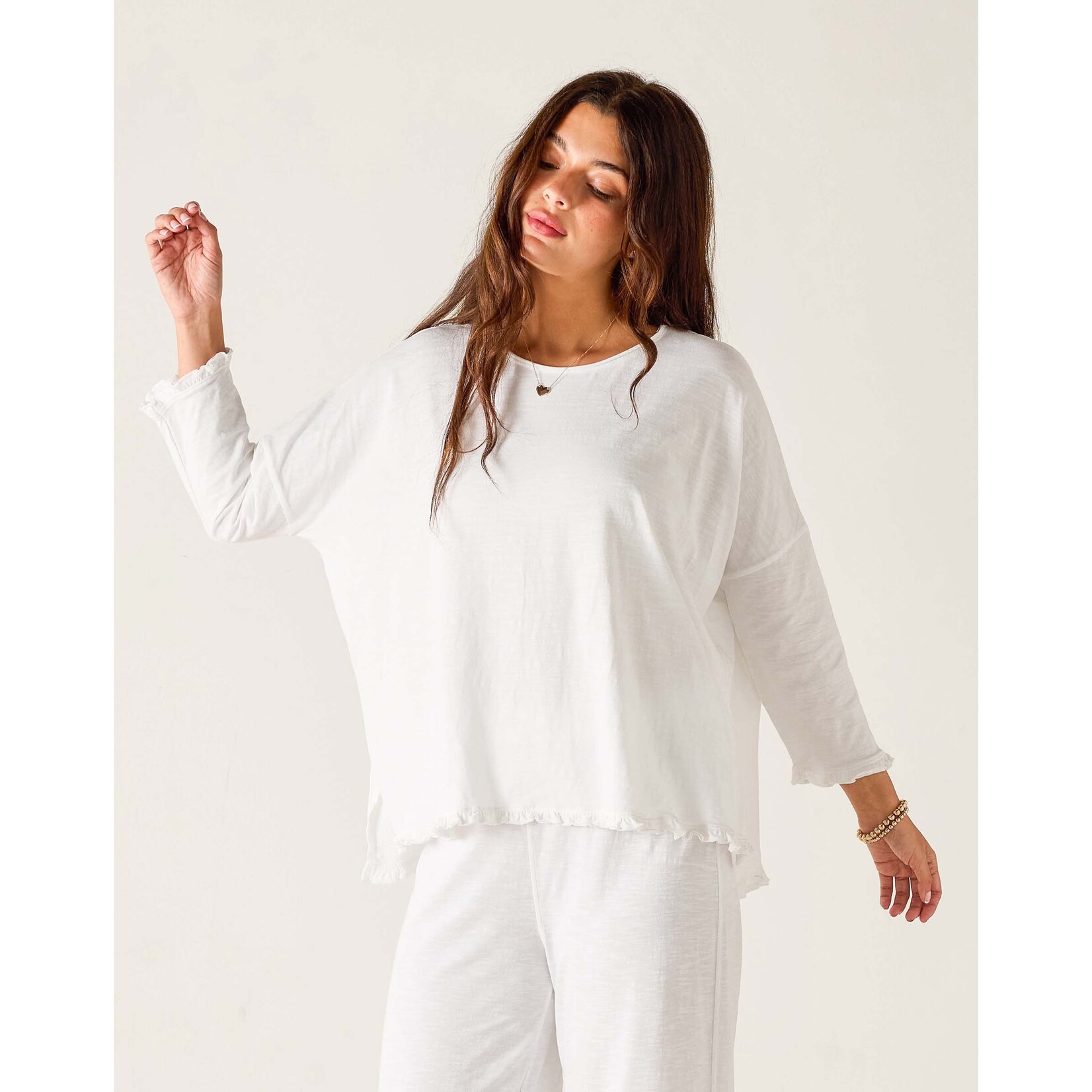 Mersea Catalina Ruffle Tee White OS