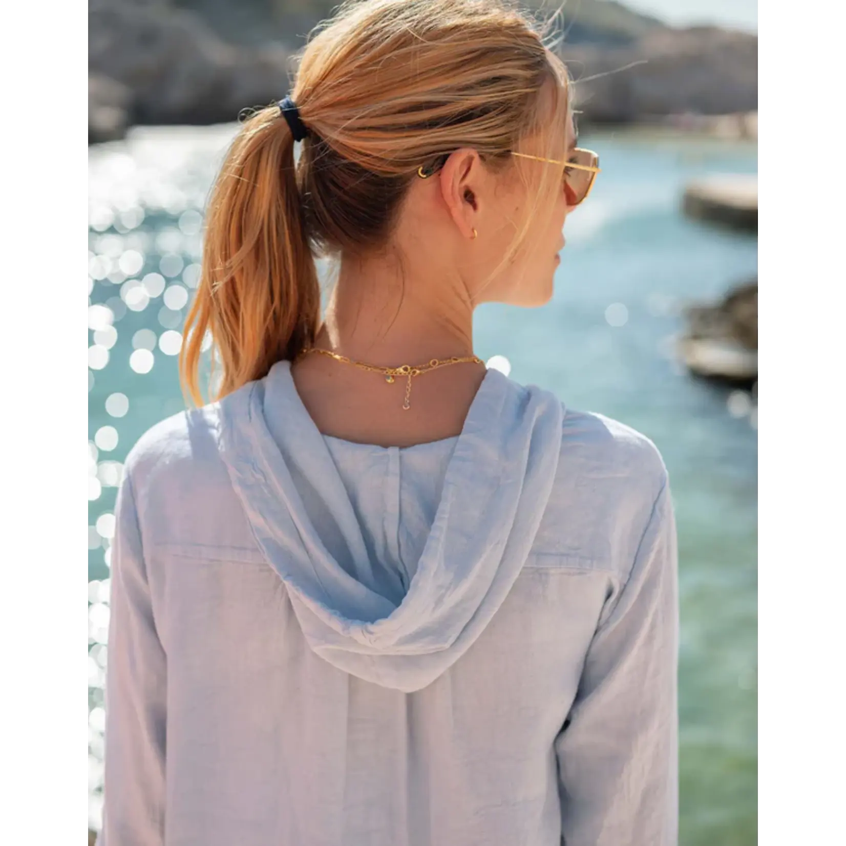 Mersea Hermosa Hoodie Tunic Zen Blue