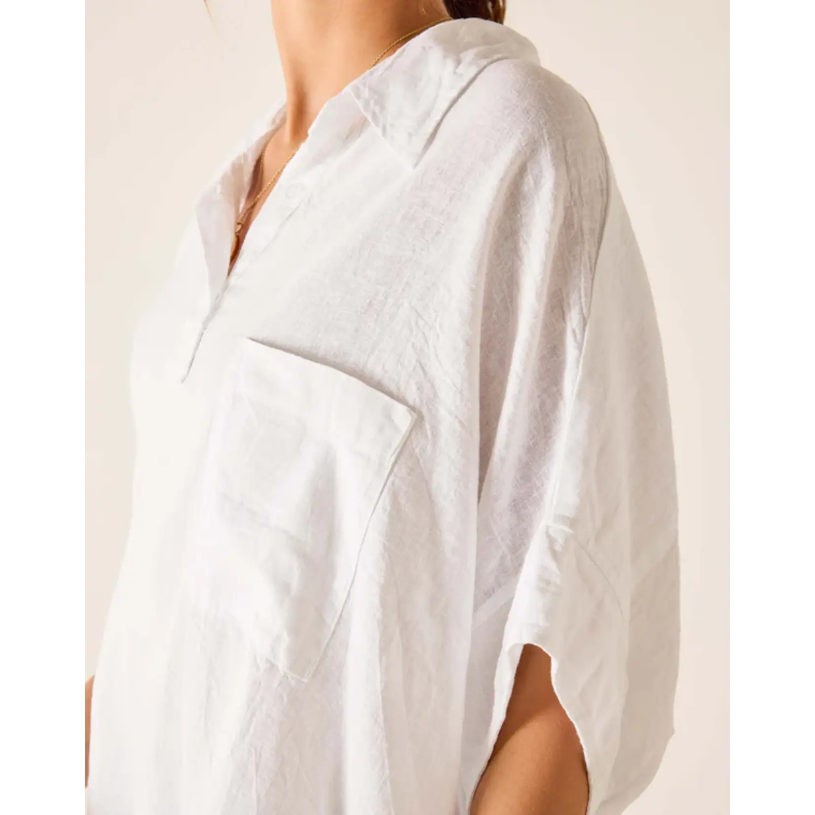 Mersea Hermosa Collared Top White OS