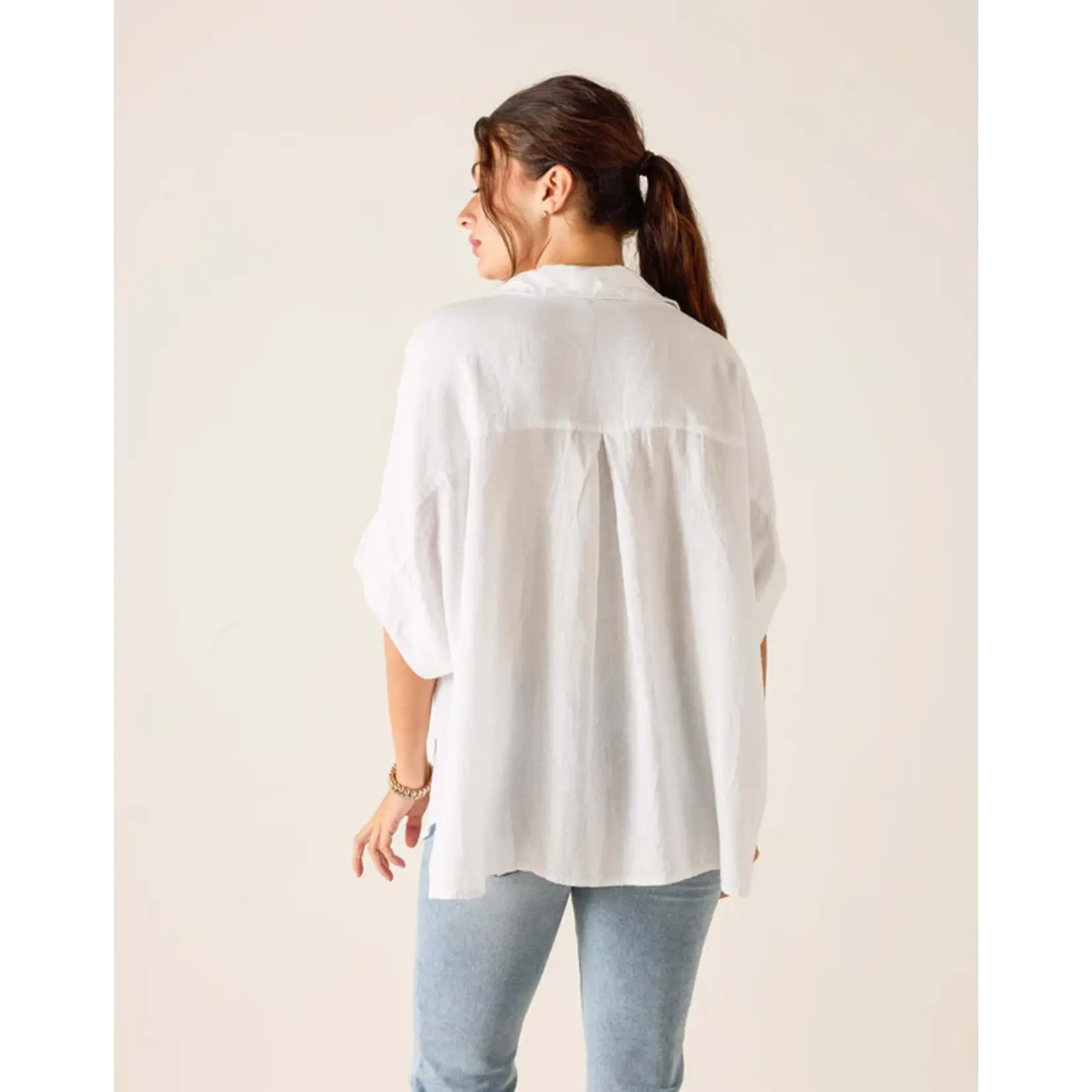 Mersea Hermosa Collared Top White OS