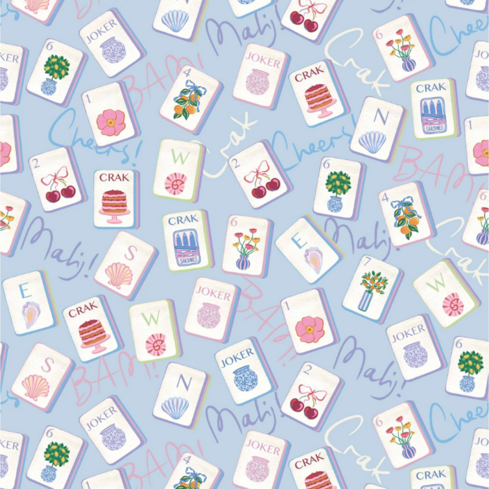 Beau Bottles Beau Bottles Pastel Blue Mahjong Champagne Collection - Veuve Edition