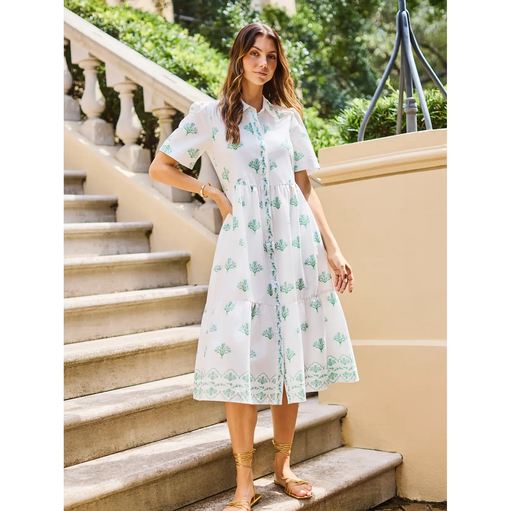 Mary Square Jema Bell Blooms Blue Dress