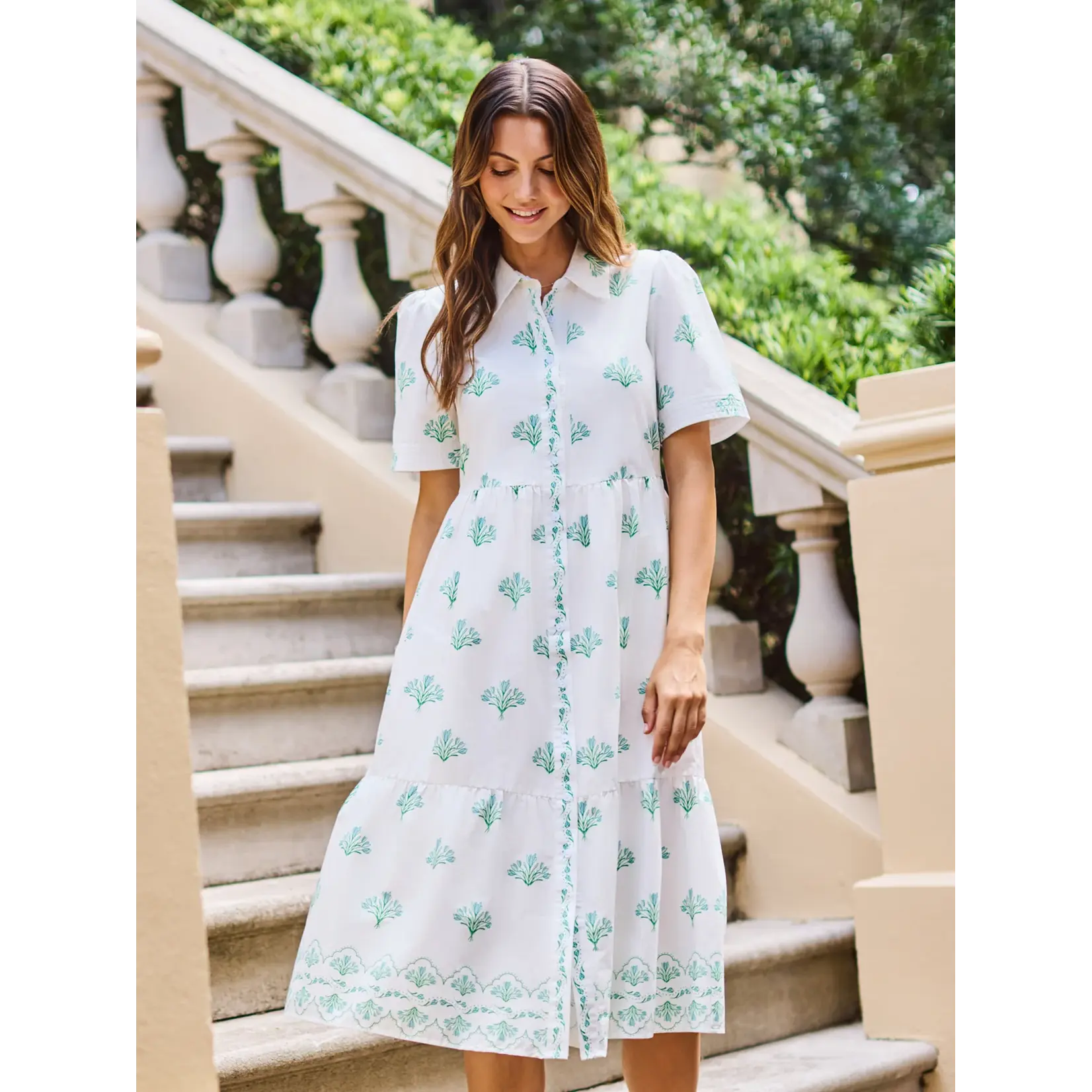 Mary Square Jema Bell Blooms Blue Dress