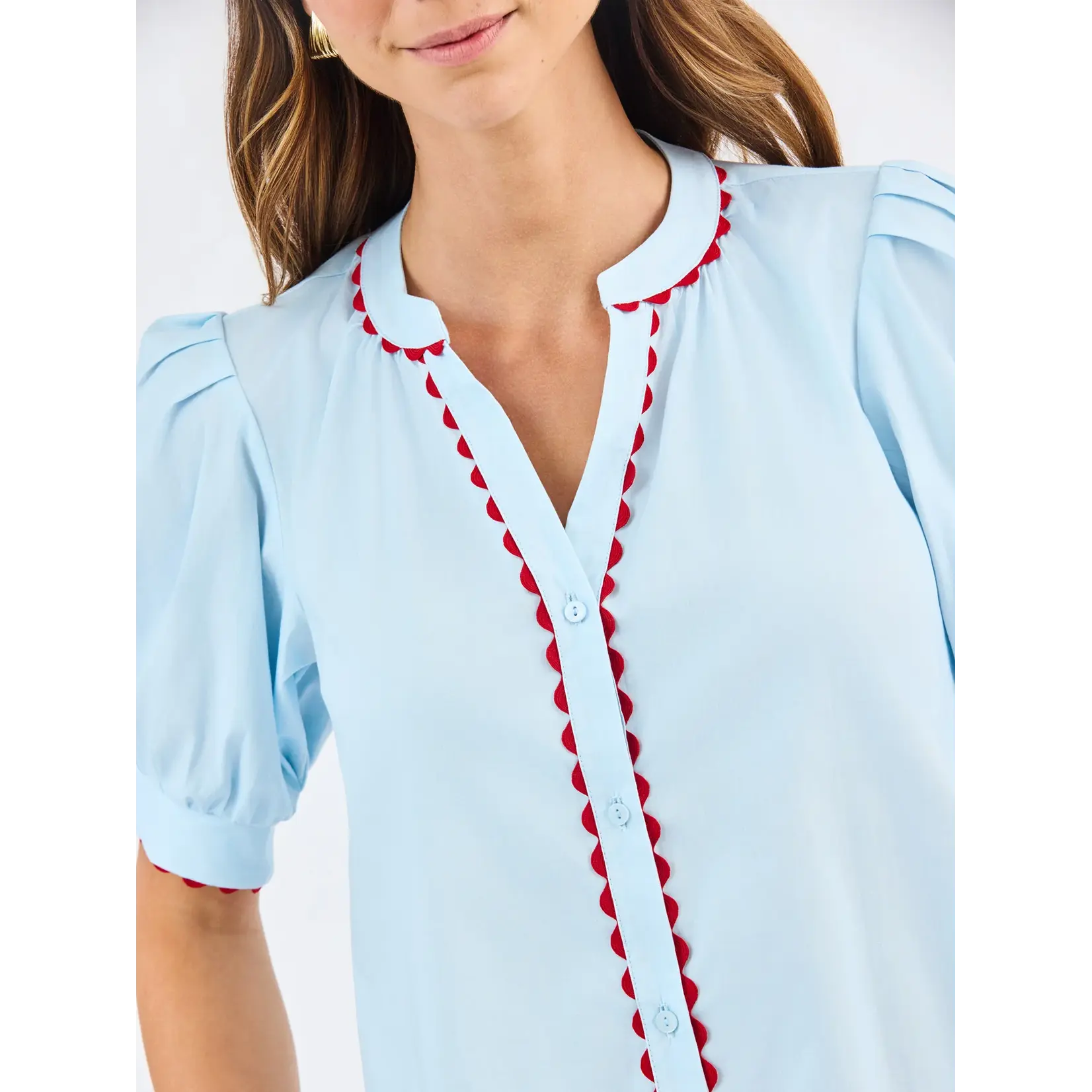 Mary Square Elaine Light Blue Top