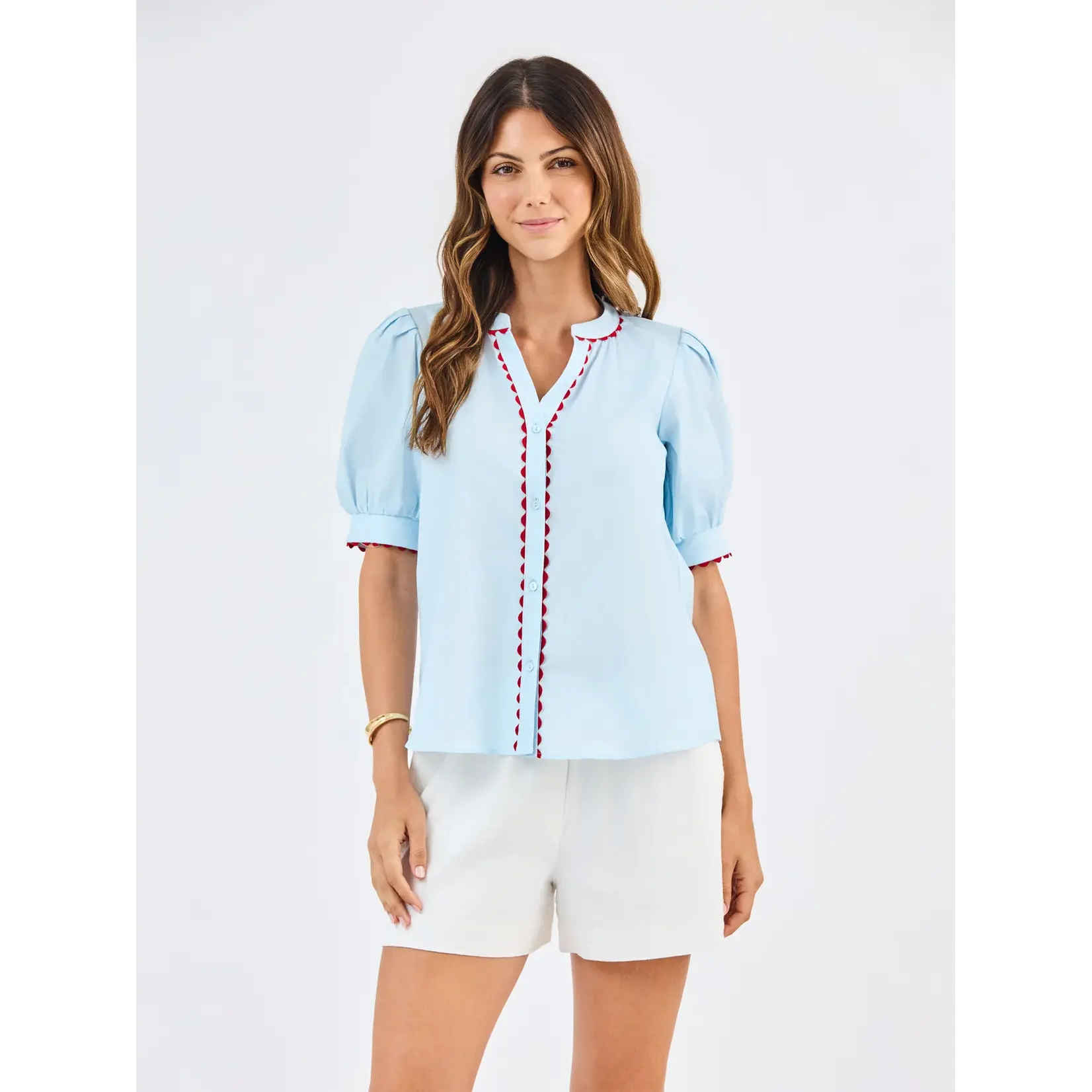 Mary Square Elaine Light Blue Top