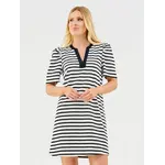 Mary Square Adelyn T-Shirt Black White Stripe Dress