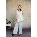 Cobblestone Brina Linen Top Light Buff