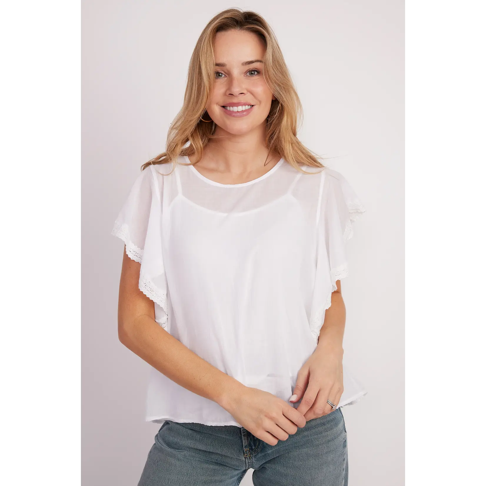 Cobblestone Letizia Cotton Blouse White