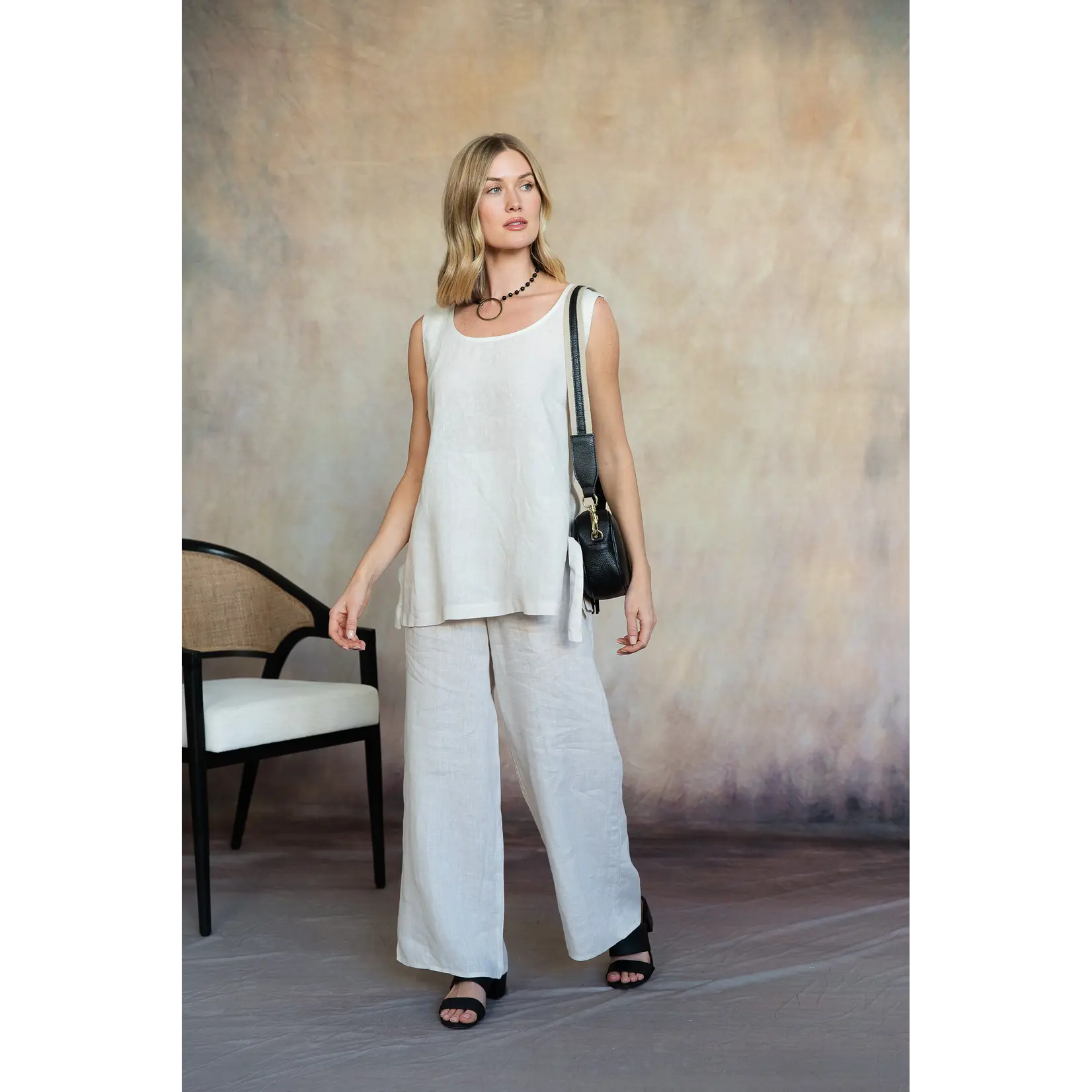 Cobblestone Lenore Linen Pants Light Buff