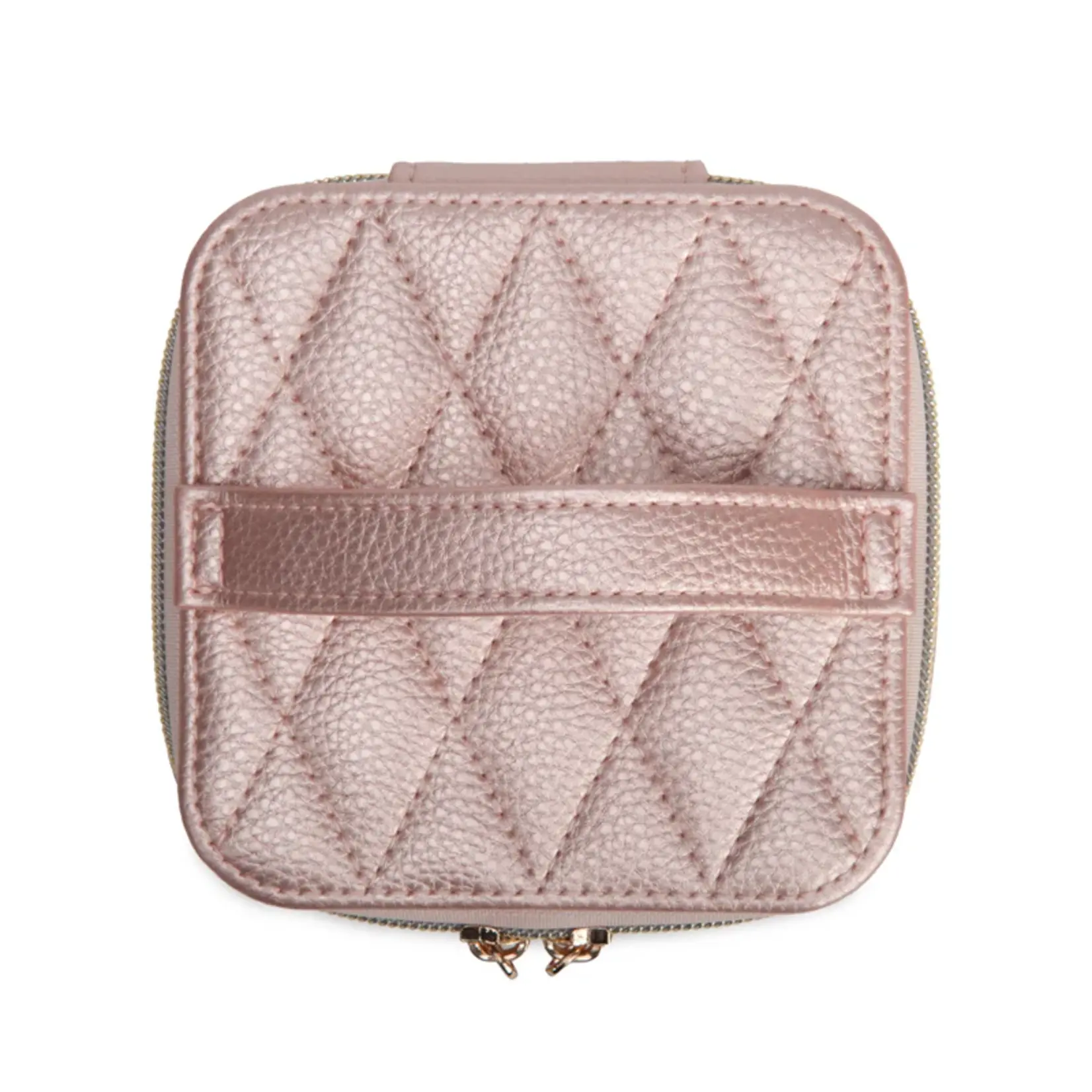 Brouk & Co. Leah Quilted Travel Jewelry Case with Pouch Pink