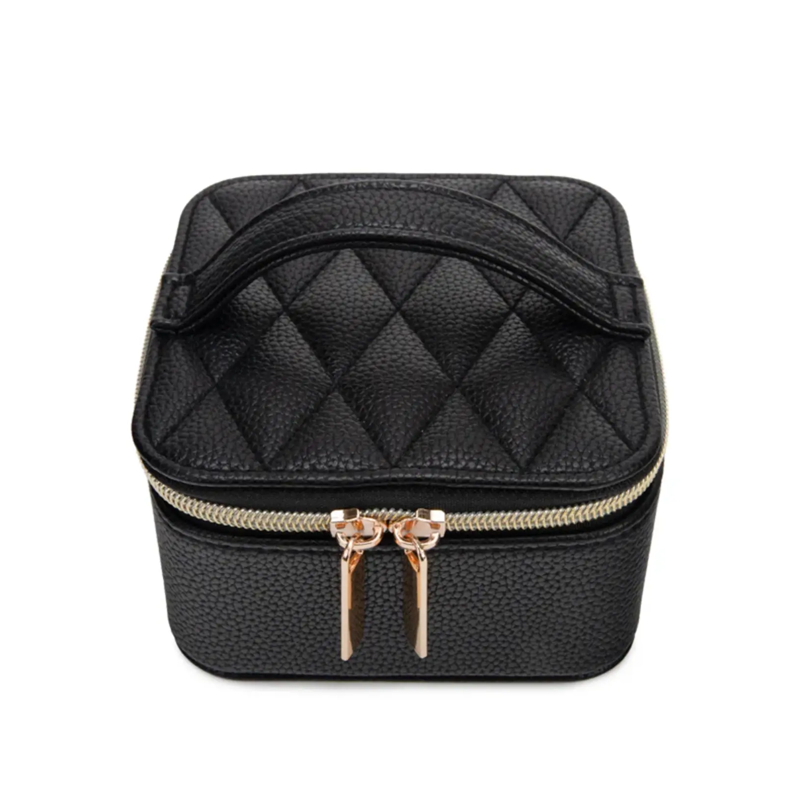 Brouk & Co. Leah Quilted Travel Jewelry Case with Pouch Black