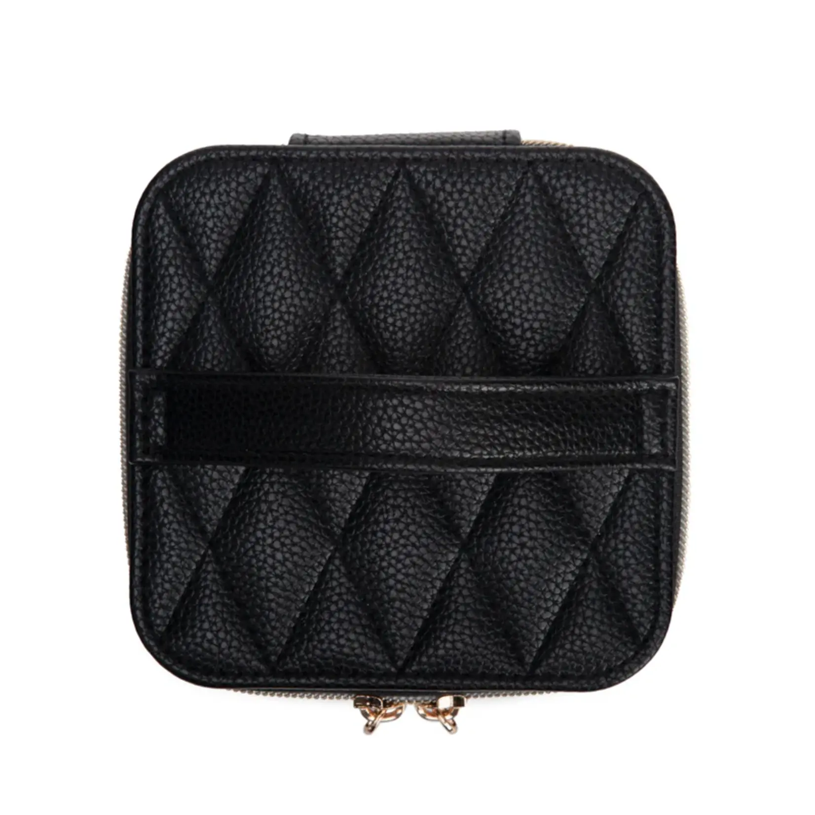 Brouk & Co. Leah Quilted Travel Jewelry Case with Pouch Black