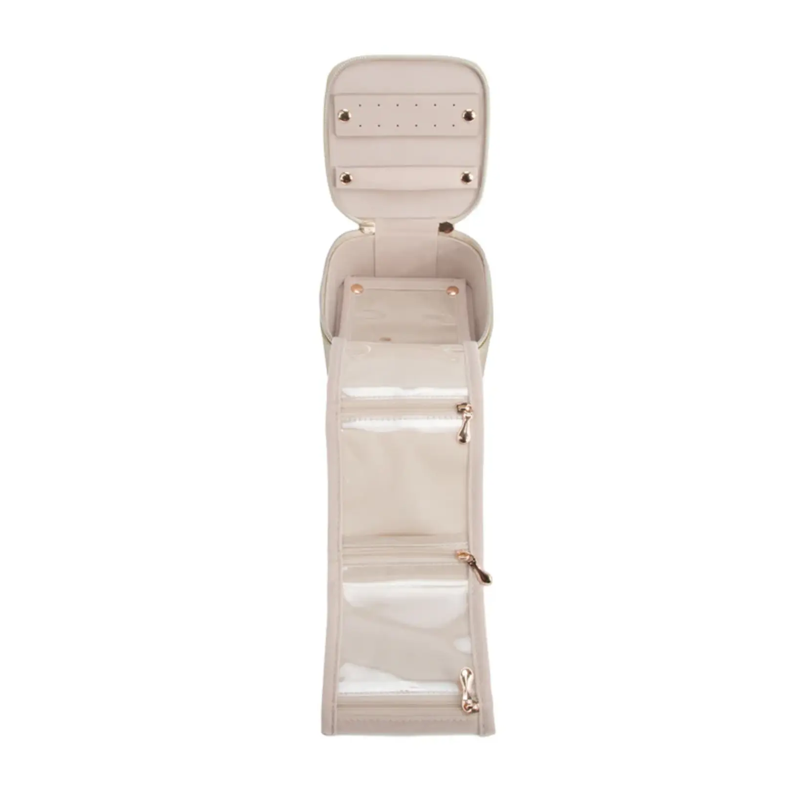 Brouk & Co. Leah Quilted Travel Jewelry Case with Pouch Gold
