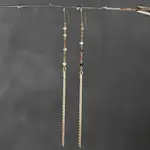 KBD Studio Sleek Semi Precious Long 6 Tourmaline Tassel Earrings