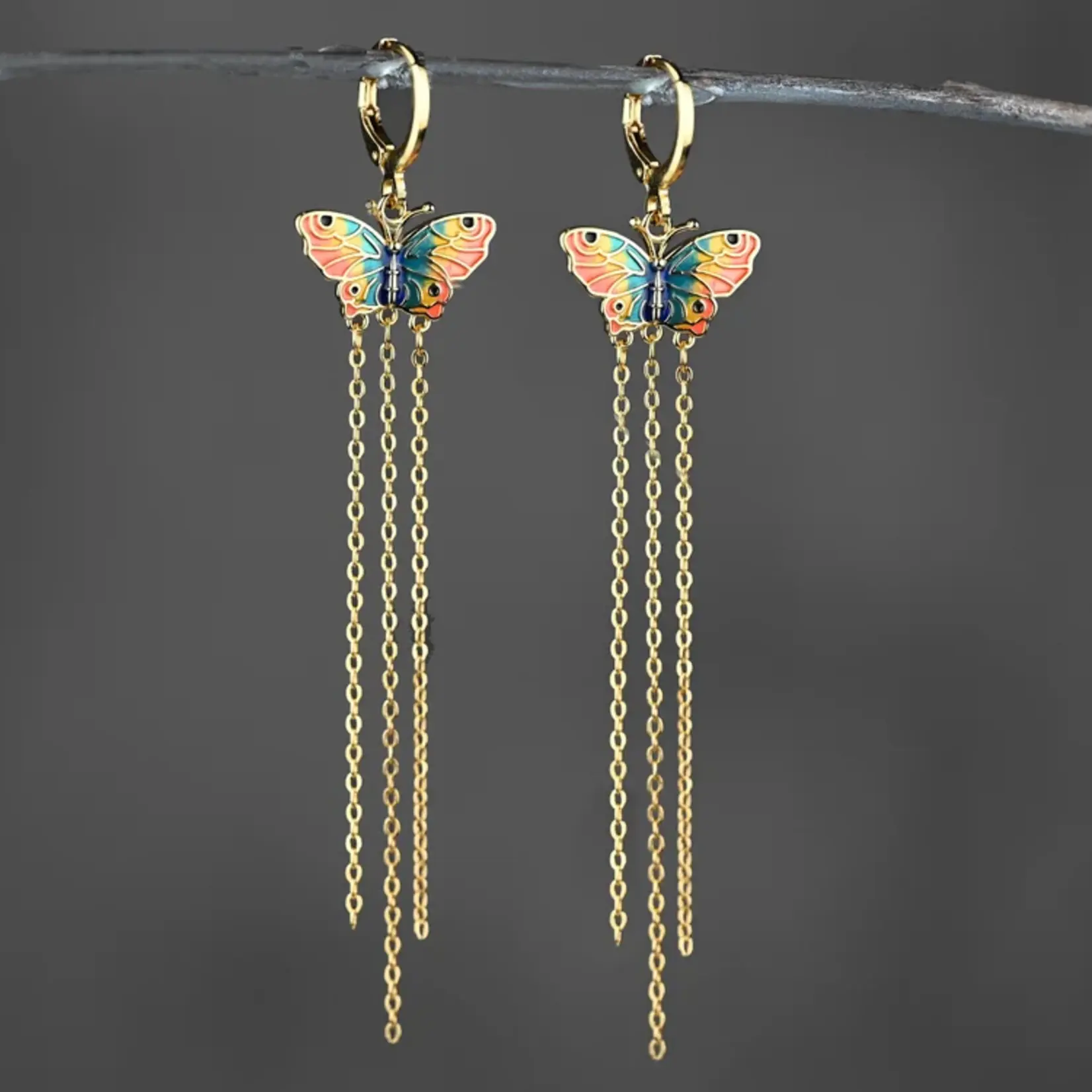 KBD Studio Butterfly Dreams w/Delicate Chain Huggie Earrings
