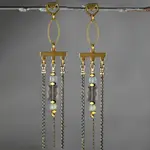 KBD Studio Dramatic Deluxe Chevron Semi Precious Chandelier Regular Drama/Smoky Q Nouget & Aquamarine