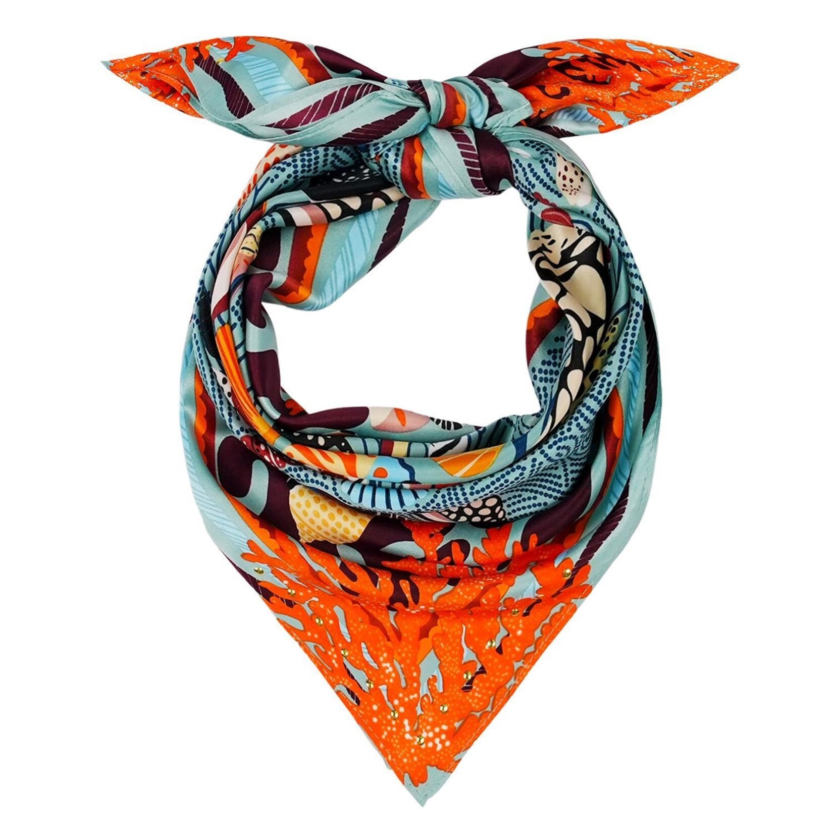 Two's Company Coral Blue Mini Scarf