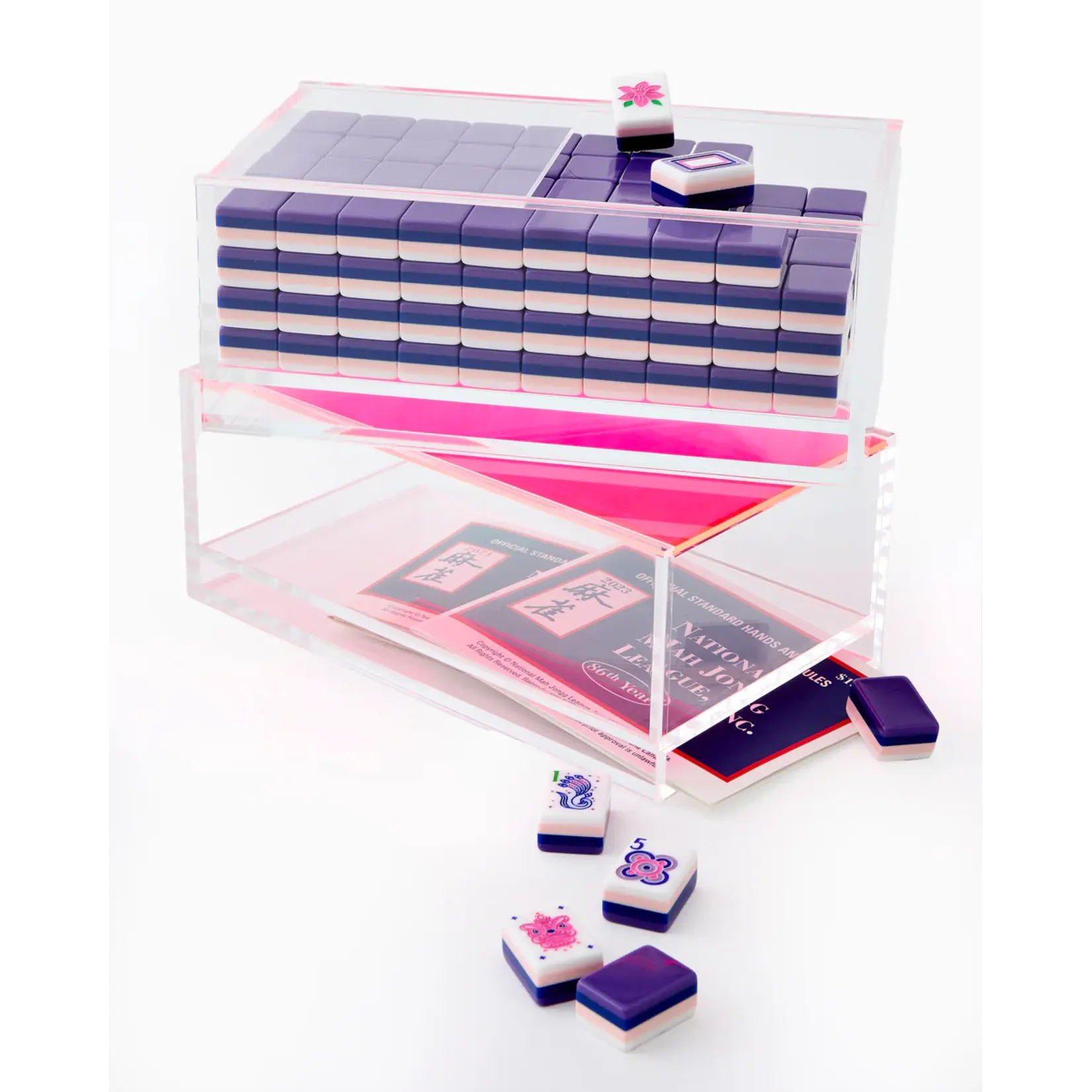 Oh My Mahjong Mahjong Acrylic Box - Clear Lid
