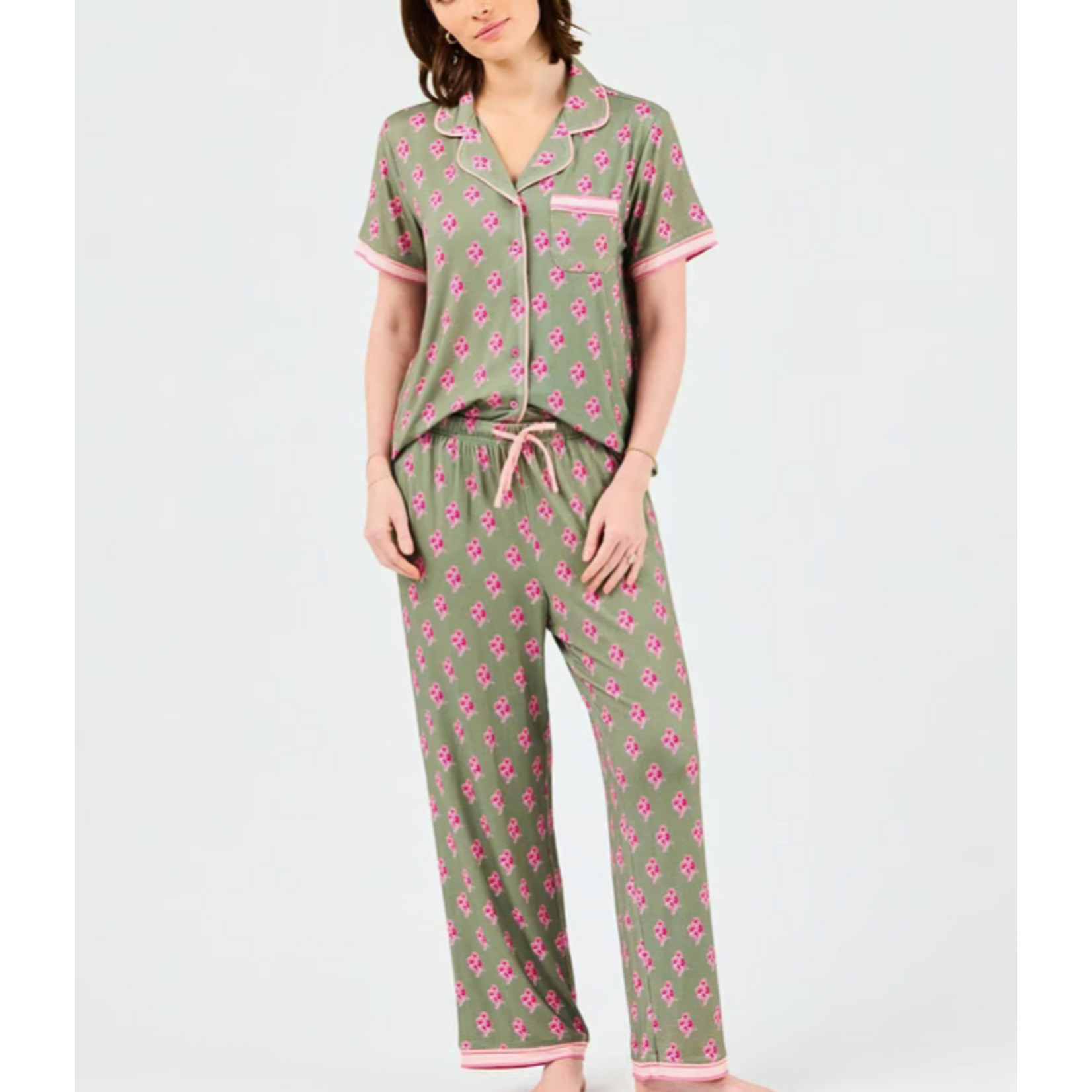 Mary Square Charlotte Petal Sketch Olive Pant Set