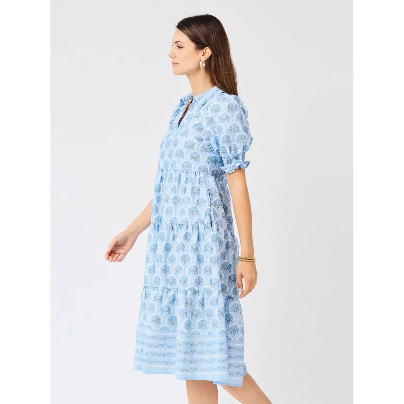 Mary Square Molly Sunshower Flora Blue Dress