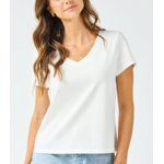 Mary Square Brielle White V Neck Tee