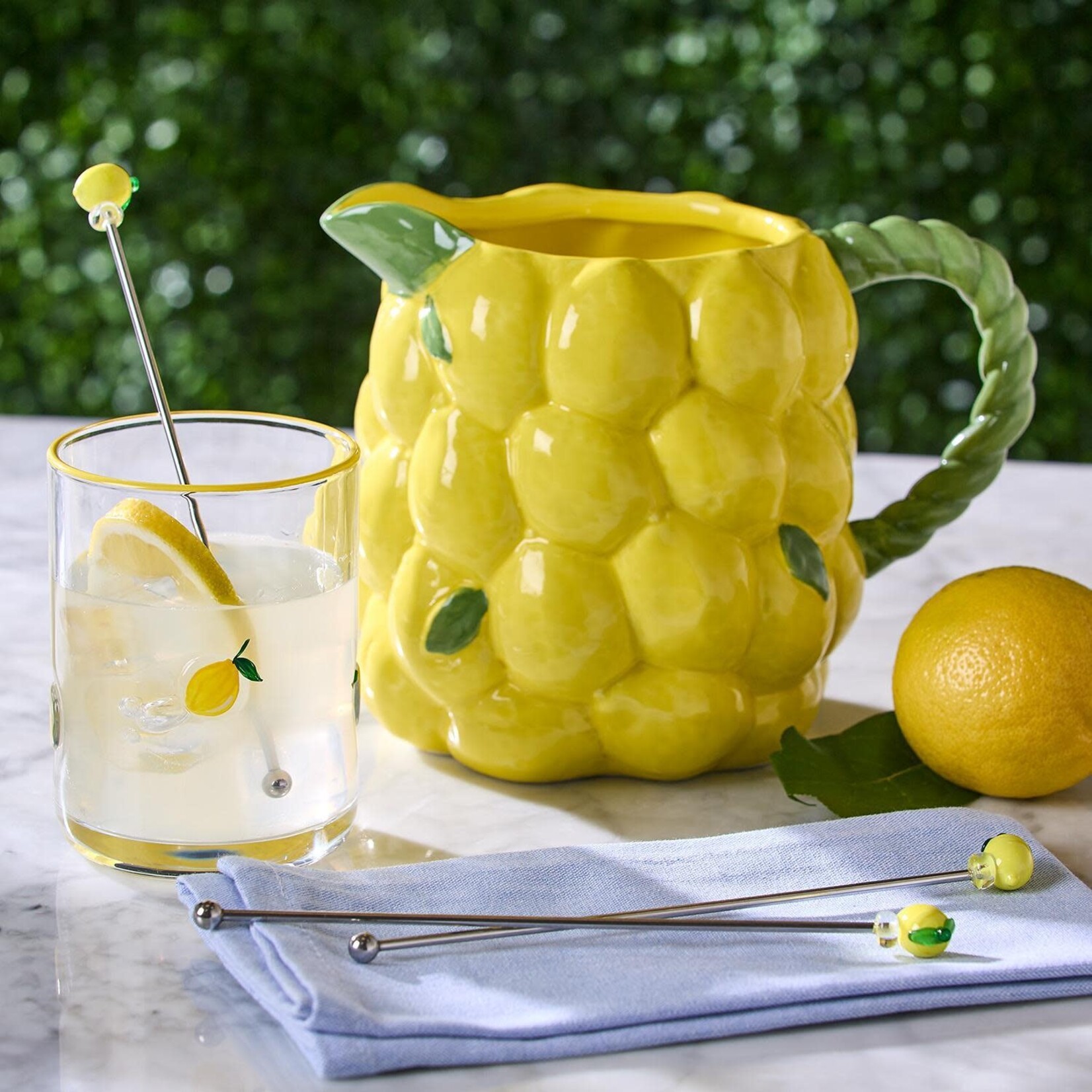 Two's Company Lemon Grove Pitcher / Vase