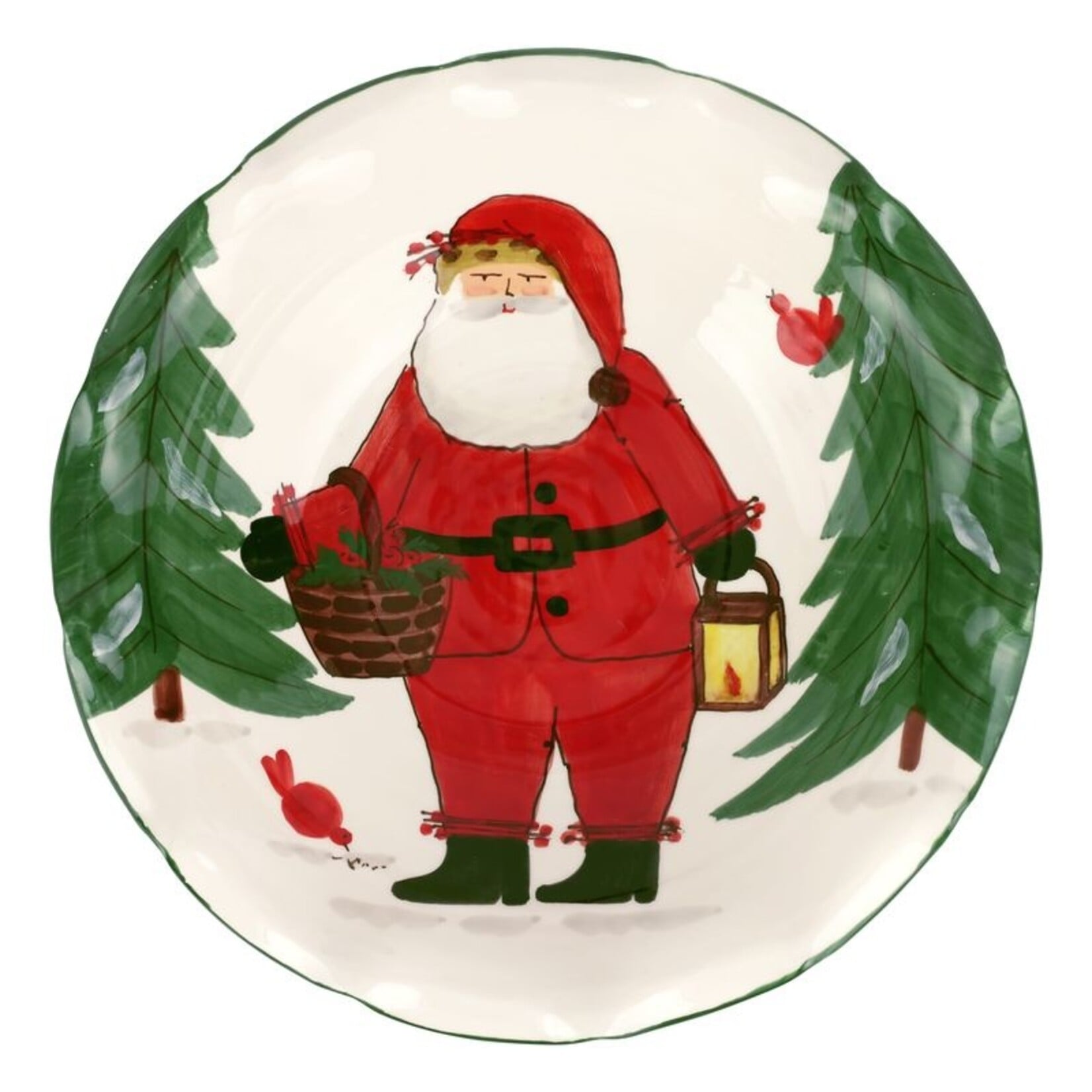 Vietri Old St. Nick Pedestal Fruit Bowl