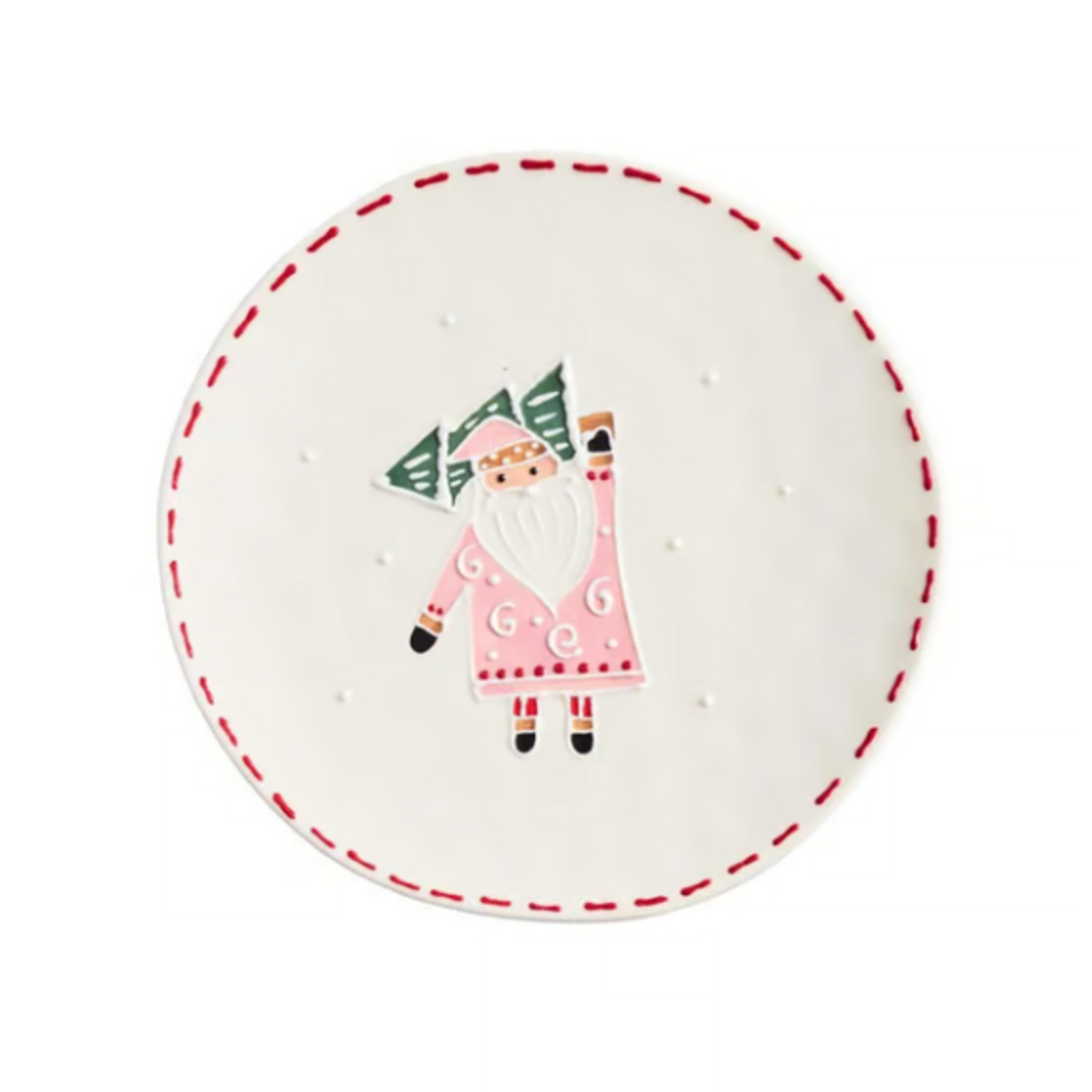 Mary Square Winter Whimsy Santa Sculpted Plate