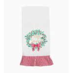 Mary Square Merry Christmas Wreath Tea Towel