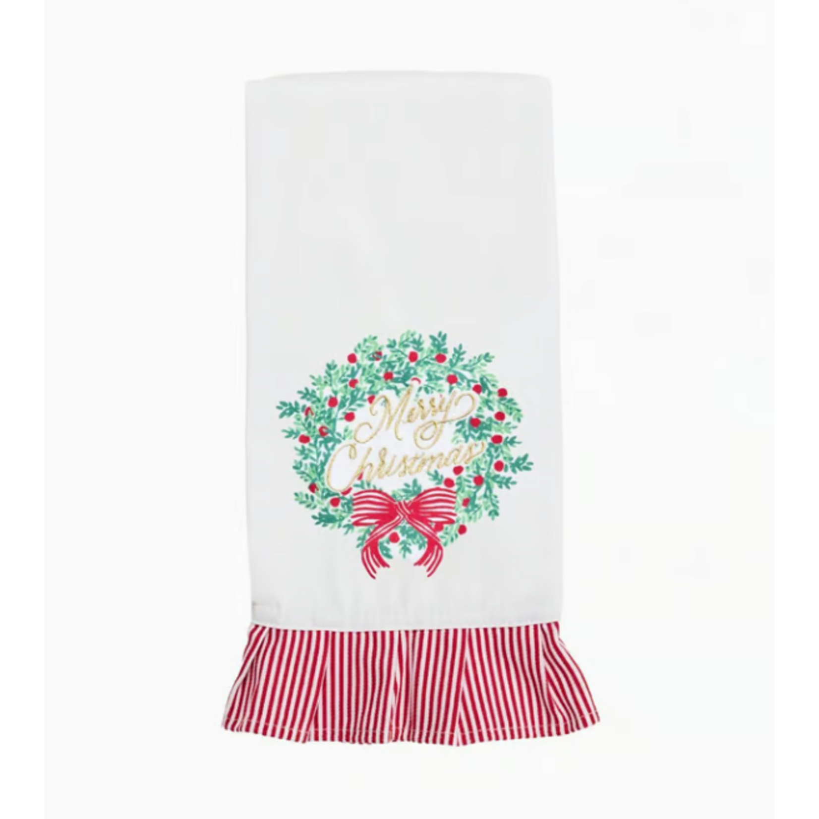Mary Square Merry Christmas Wreath Tea Towel