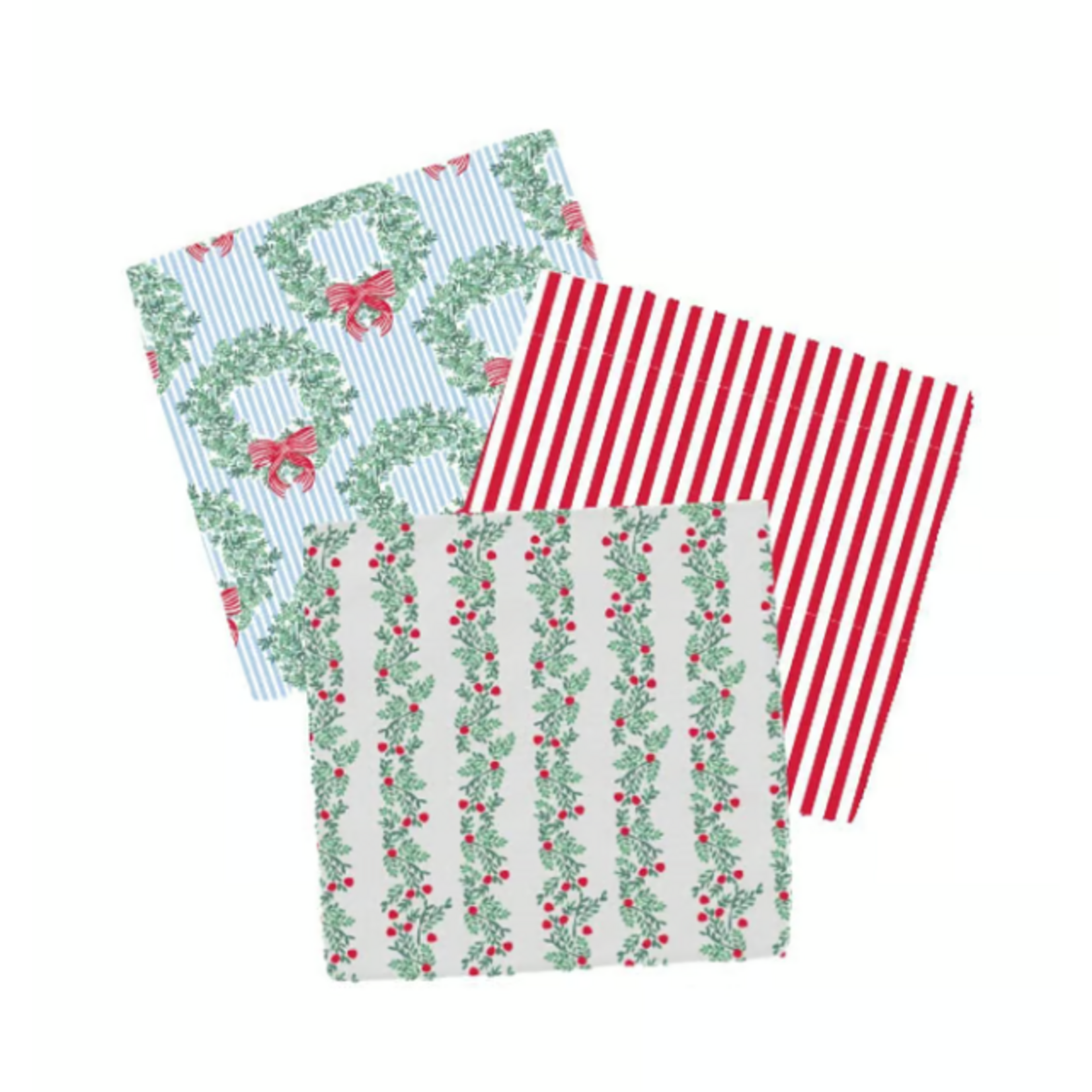Mary Square Wreath & Ribbon Quickdry Dish Towels