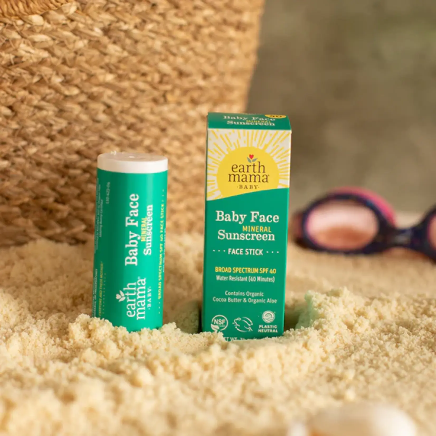 Earth Mama Organics Baby Face Mineral Sunscreen Face Stick SPF 40