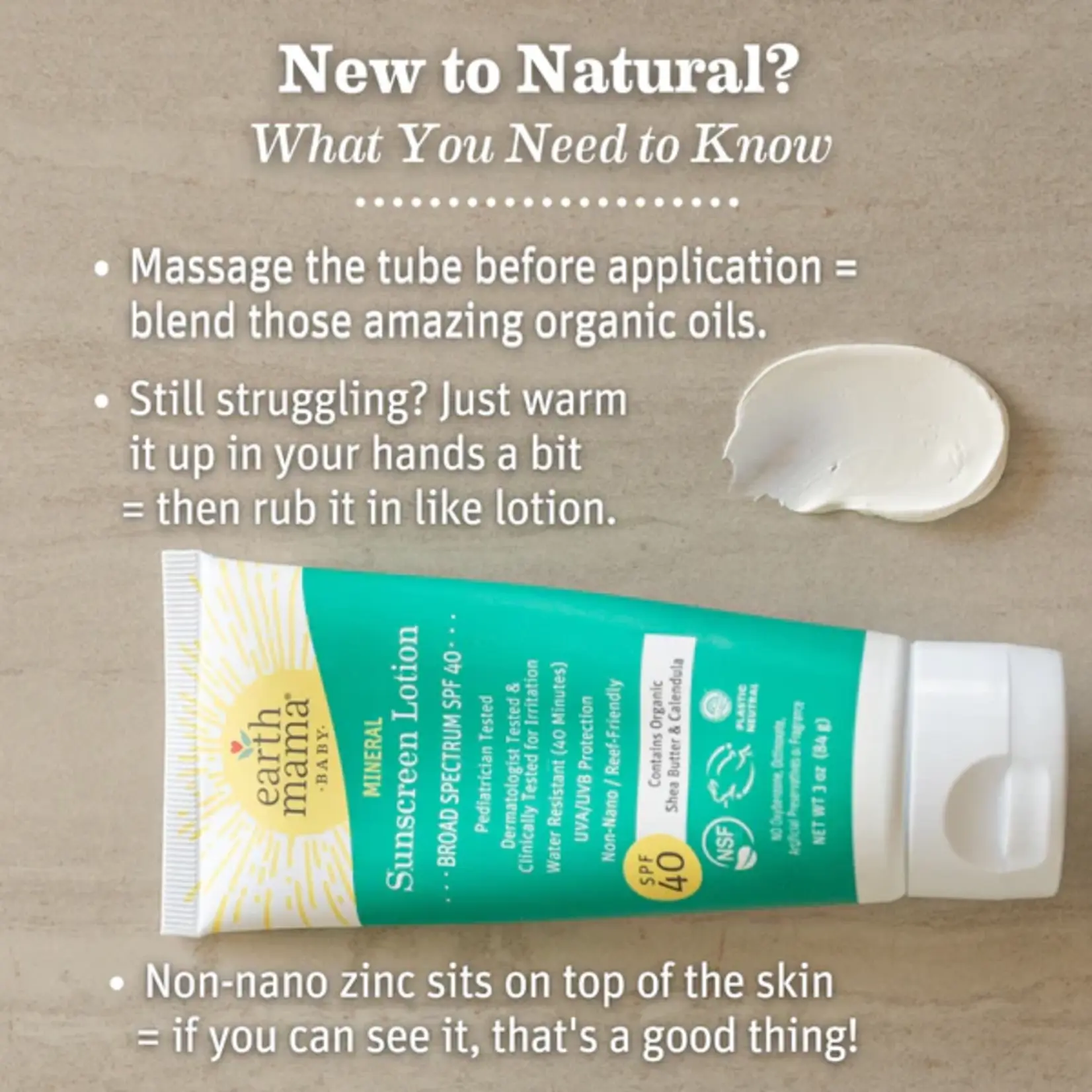 Earth Mama Organics Baby Mineral Sunscreen Lotion SPF 40