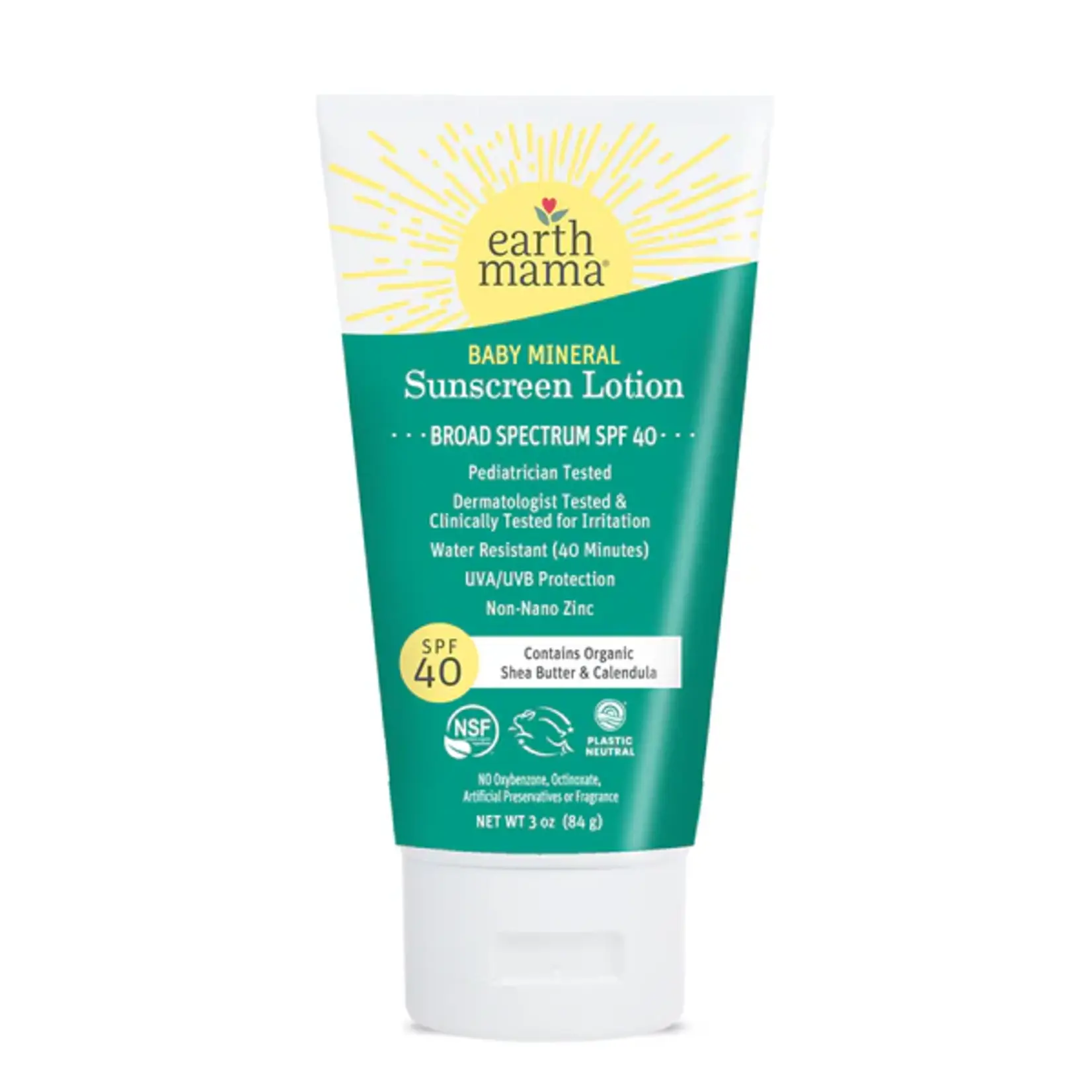 Earth Mama Organics Baby Mineral Sunscreen Lotion SPF 40