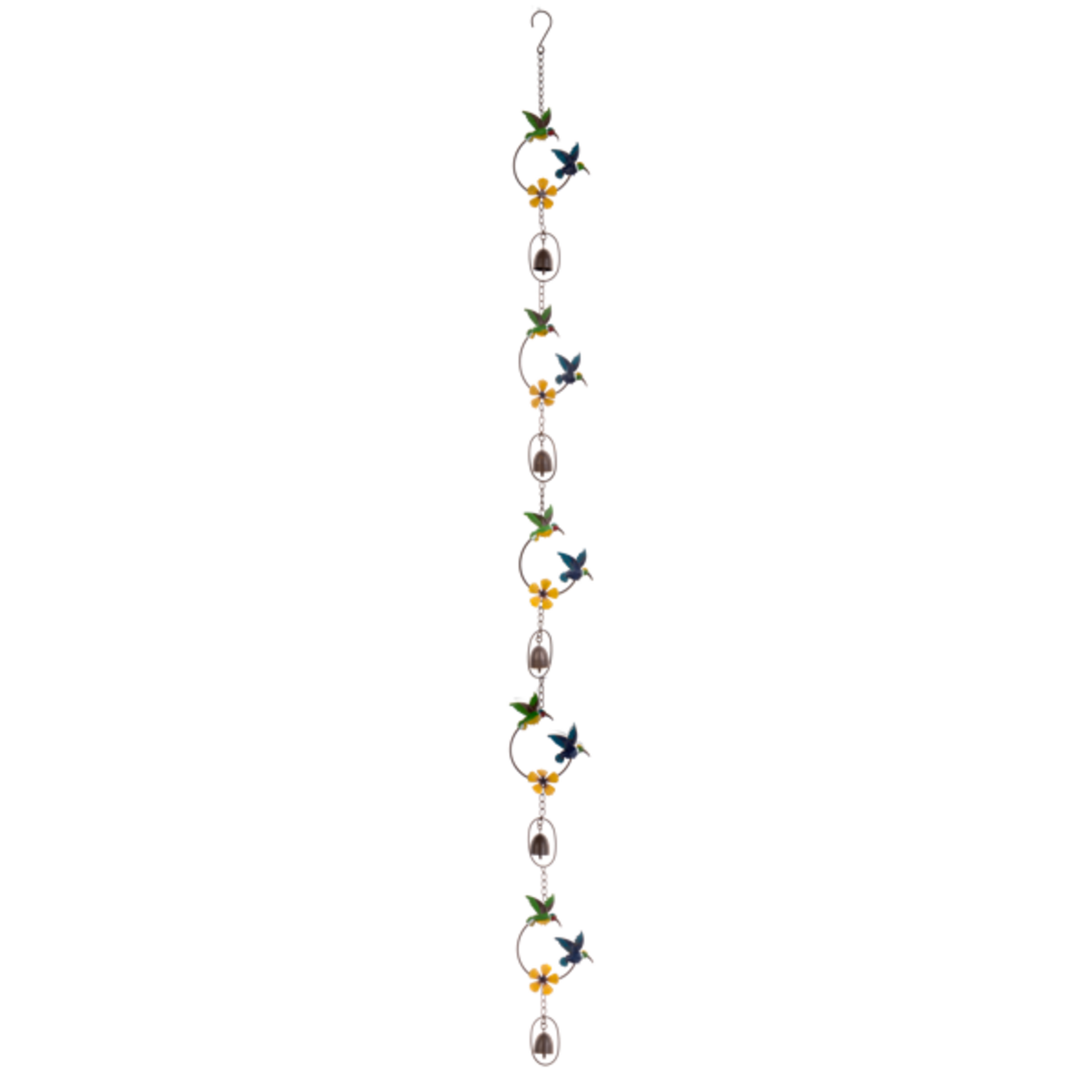 Ganz Colorful Hummingbird Rain Chain with Bells