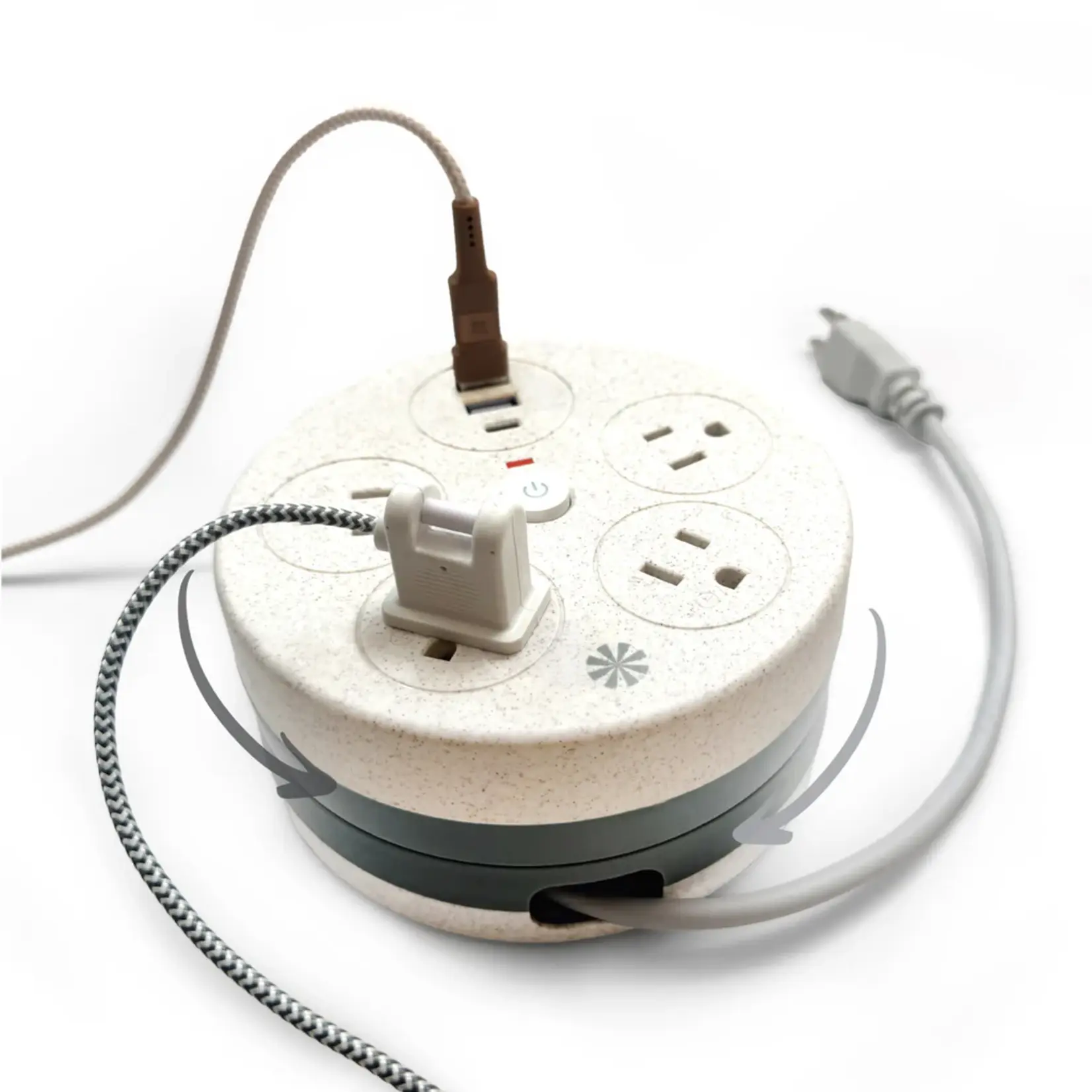 Tech Candy Power Go Round Charging Hub with Twist-Inside Cord : Natural