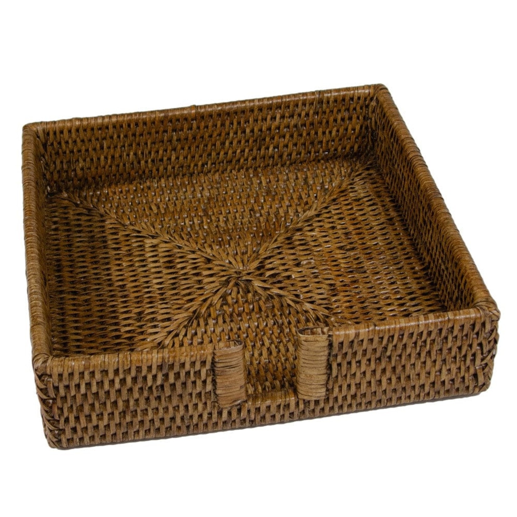 Caspari Dinner Rattan Holder-Natural Ttop Rattan Dinner Napkin Holder