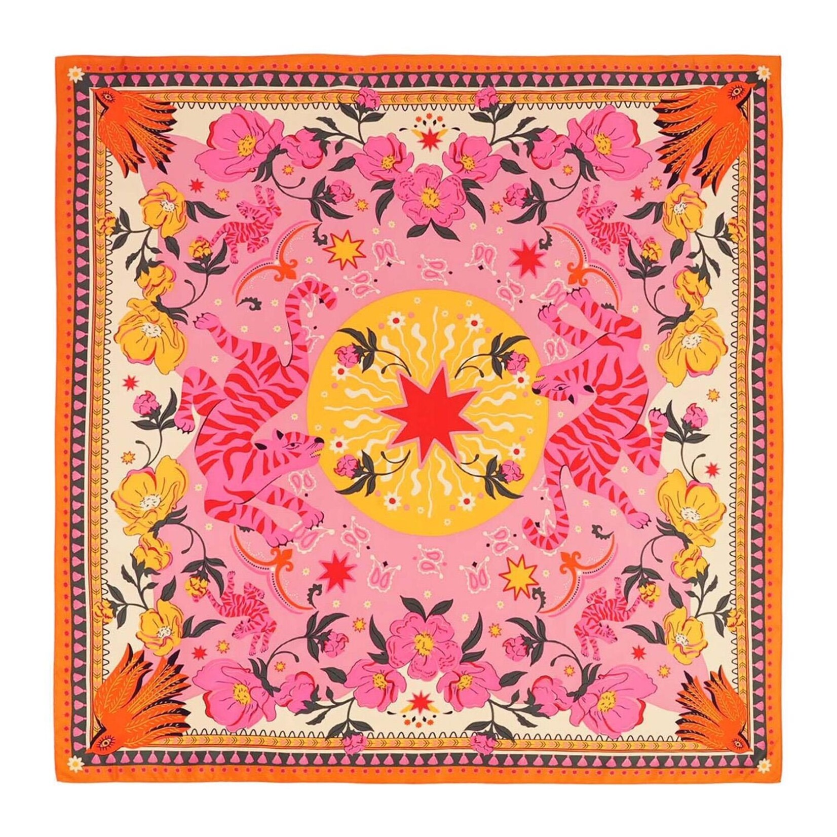 Two's Company Bandidas Rose Mini Square Scarf Designed by Wild Paris