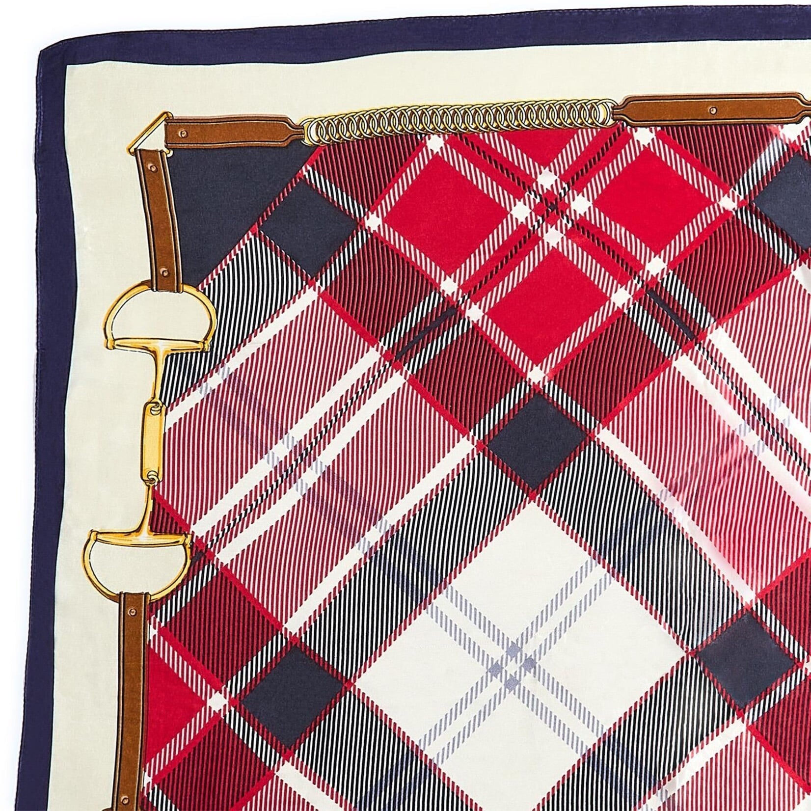 Two's Company Heritage Tartan Silky Scarf Red Plaid- Polyester