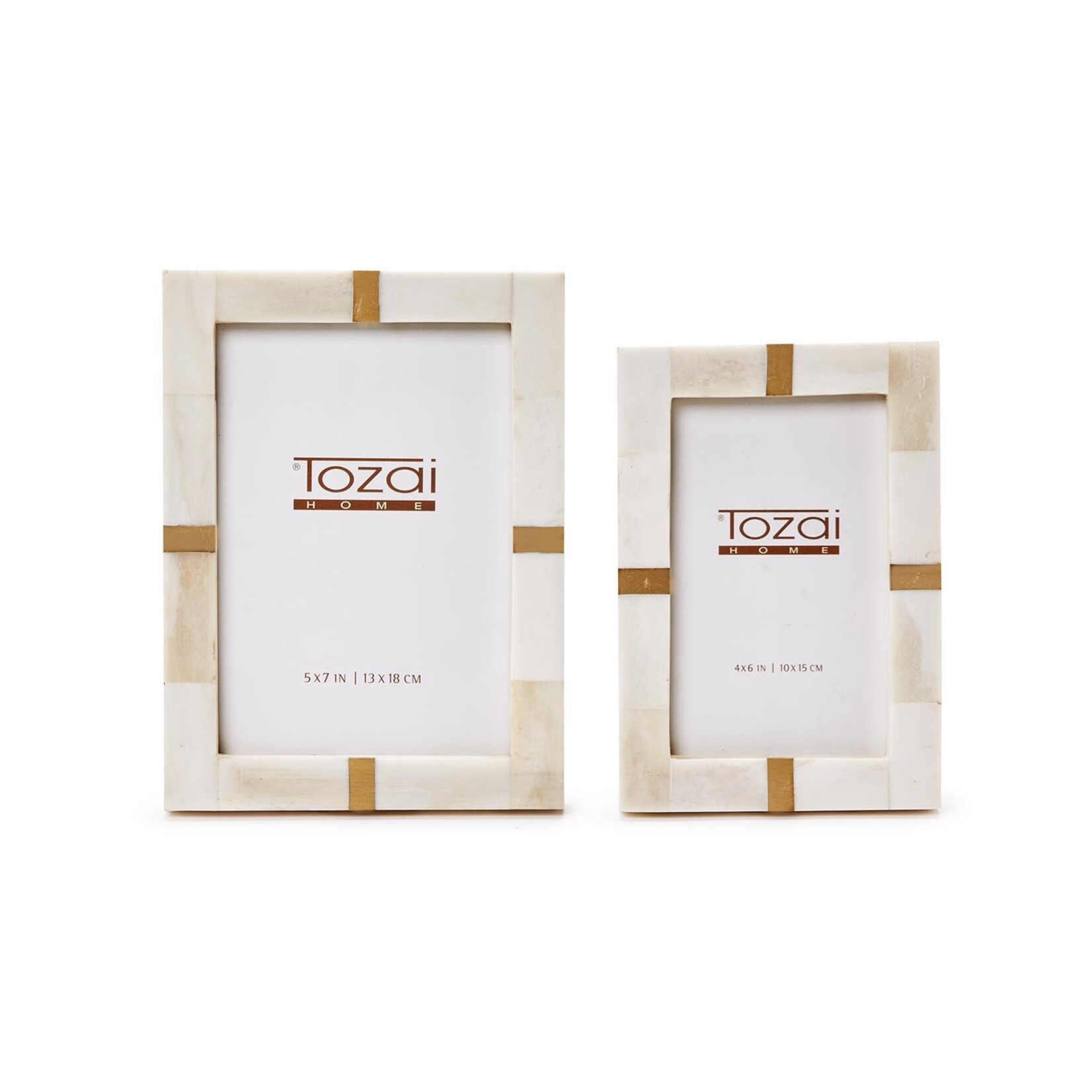 Two's Company Royale Bone and Brass Photo Frame 4x6
